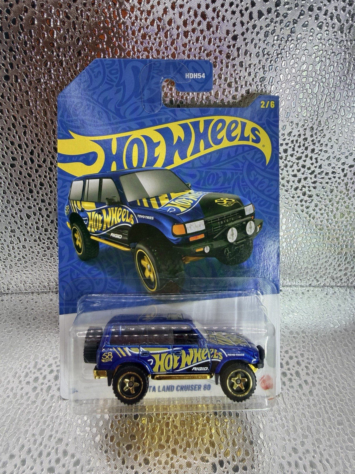 Toyota Land Cruiser 80 2/6 JKX88 Hot Wheels 2026 58th Anniversary BLUE & GOLD