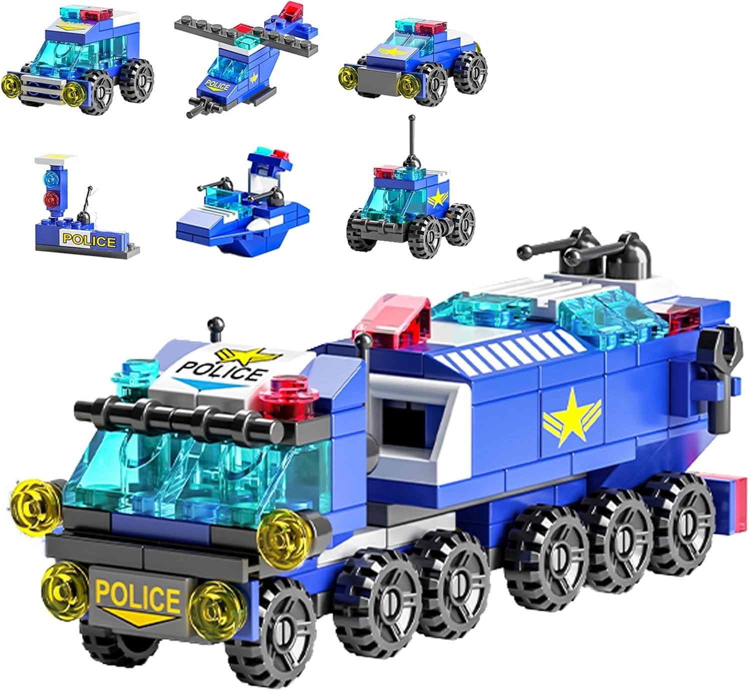 Interactive Police Car Building Set with Moving Wheels – Perfect Gift for Kids
