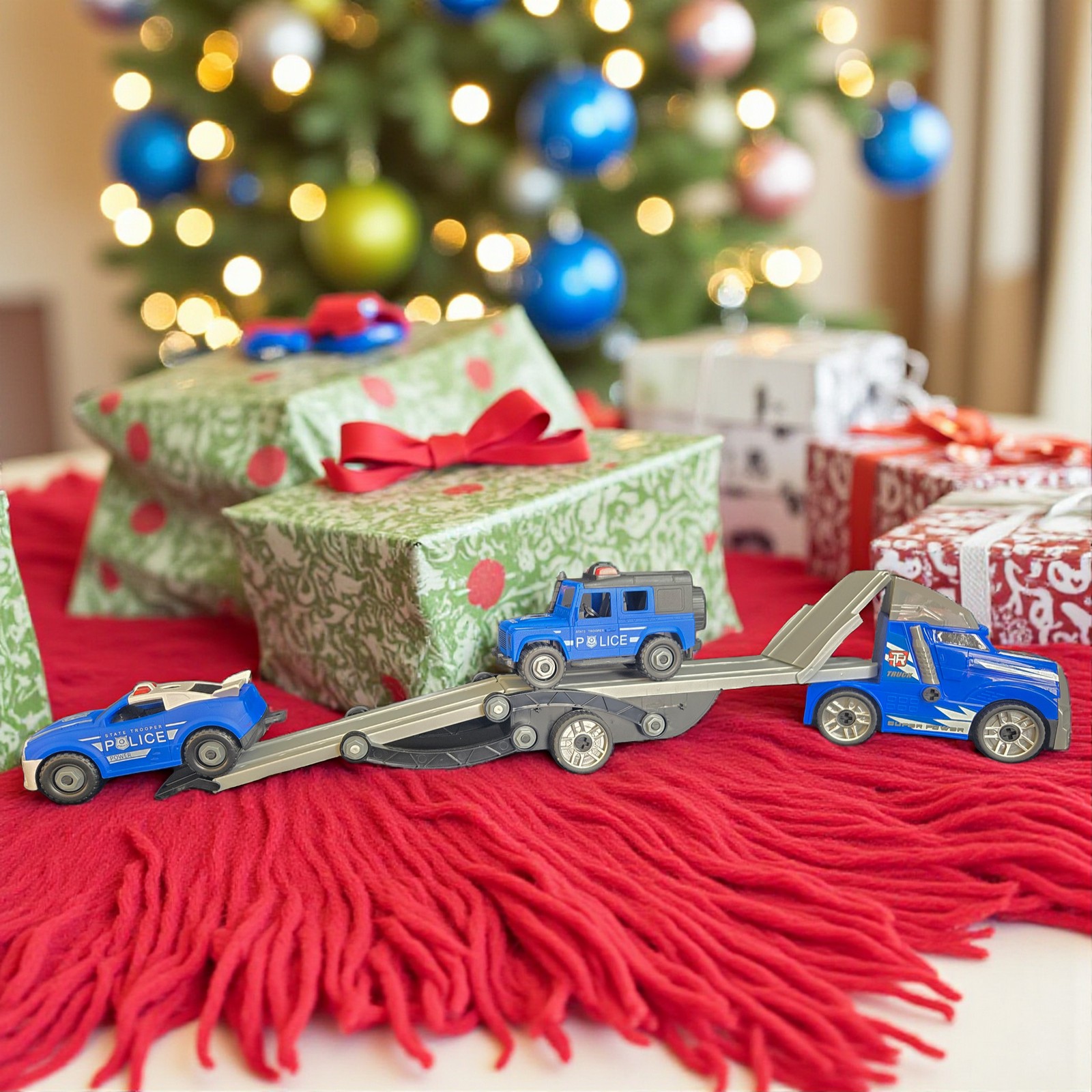 DIY Building Truck Playset with 3 Take-Apart Vehicles – Lights & Sounds