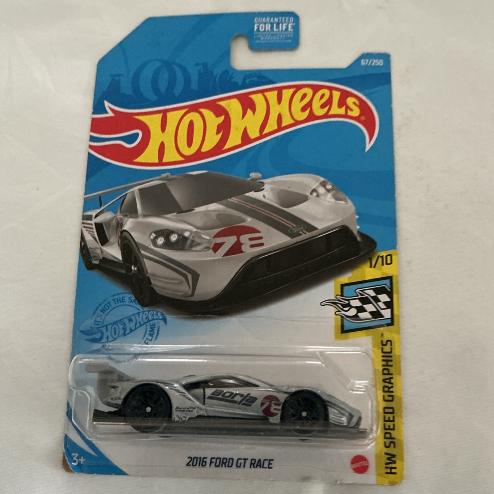 Hot Wheels HW Speed Graphics 2016 Ford GT Race 1:64 Diecast Car Silver/Black/Red