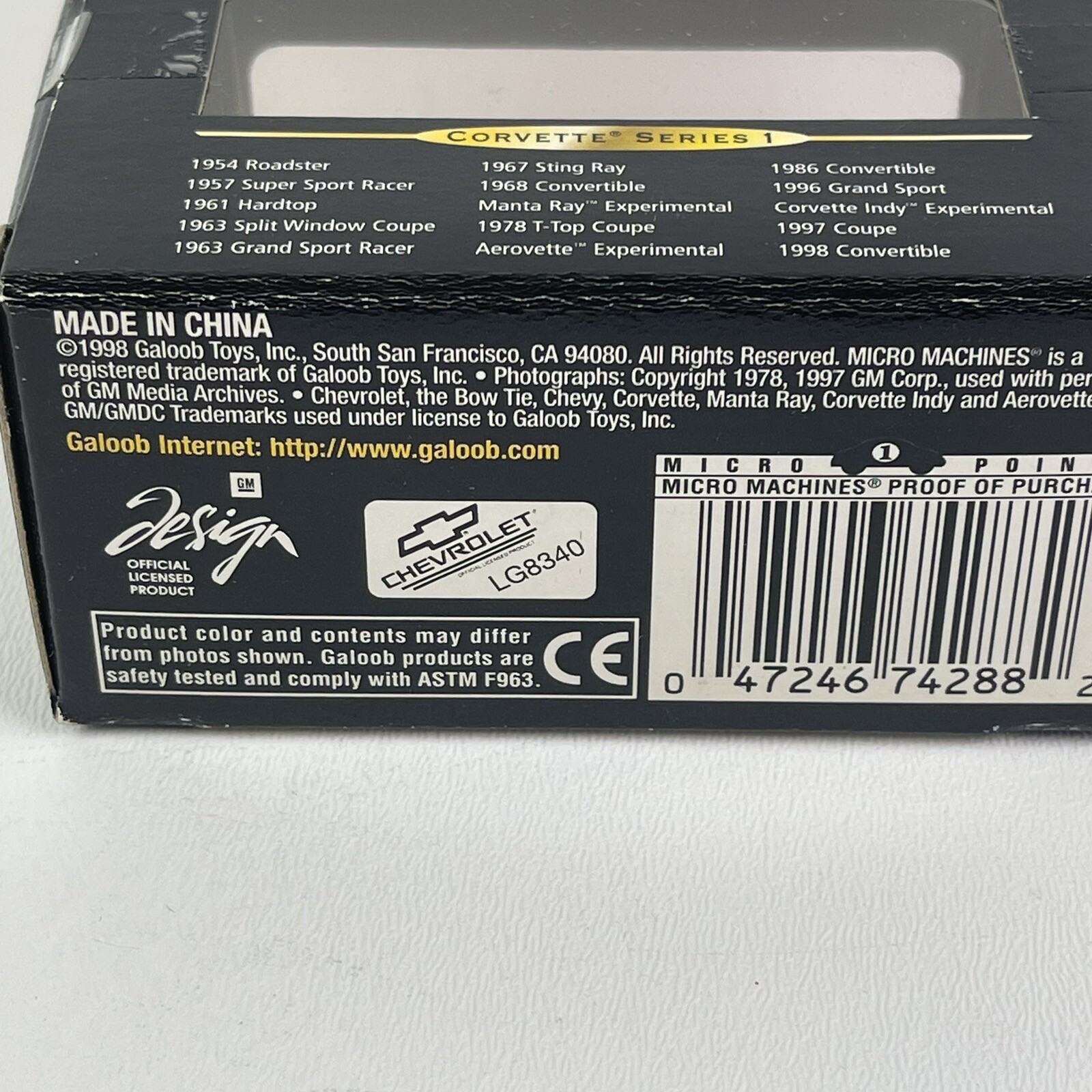 Micro Machines Corvette Series 1 1968 Convertible Removable Top 1998 RED Galoob
