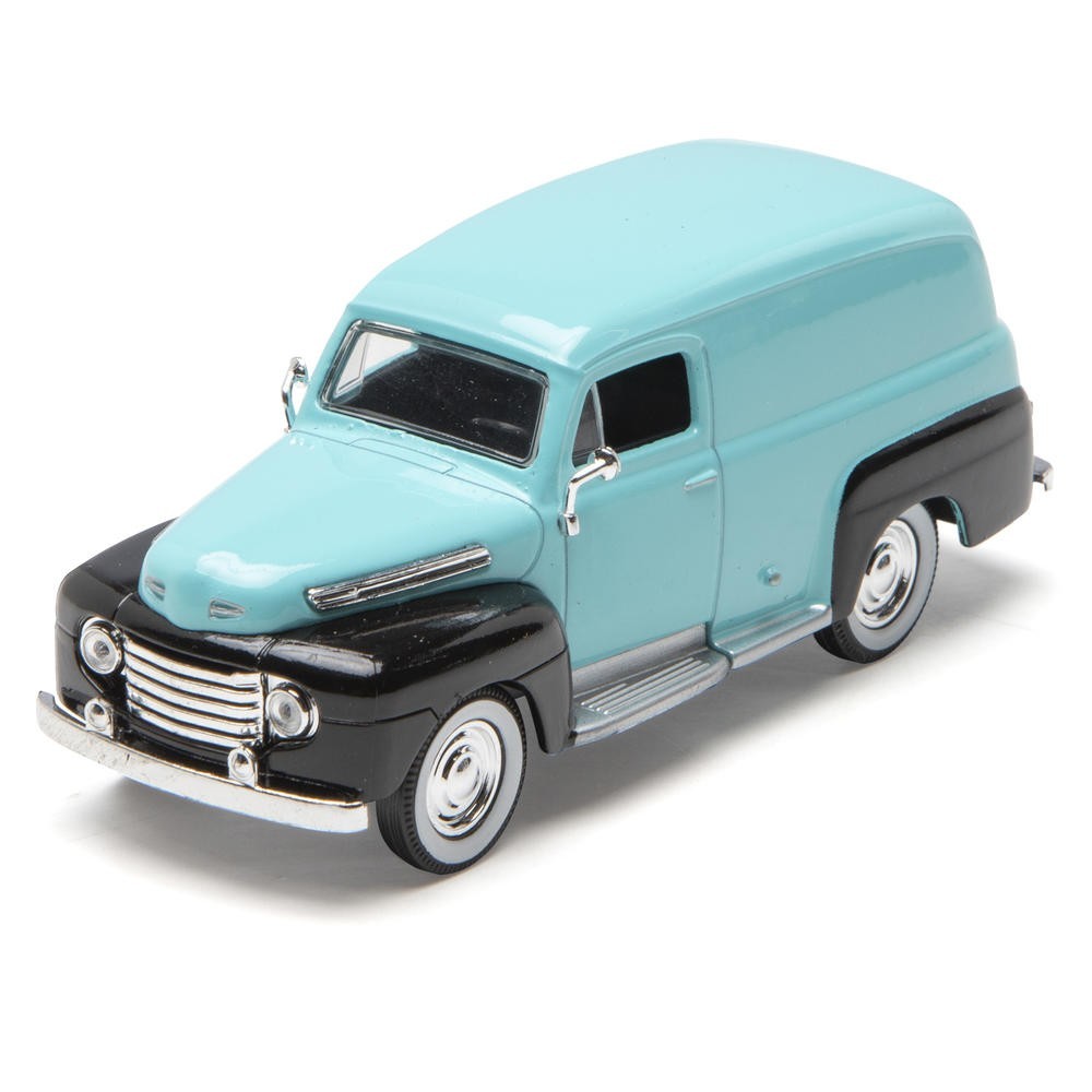 Die-Cast Cars 1:48 Scale 1948 Ford Panel Truck, Collectible, Teal/Black NEW