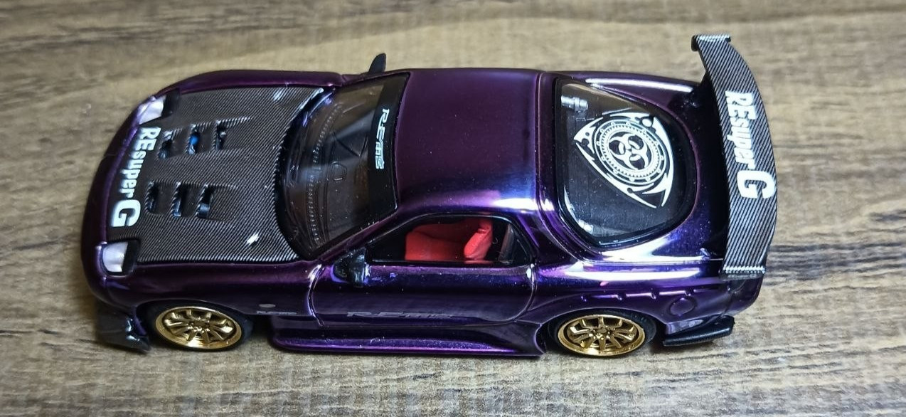 Pop Race XCartoys S24-06 Mazda RX-7 Re Amemiya Wide Body Purple BEAUTIFUL