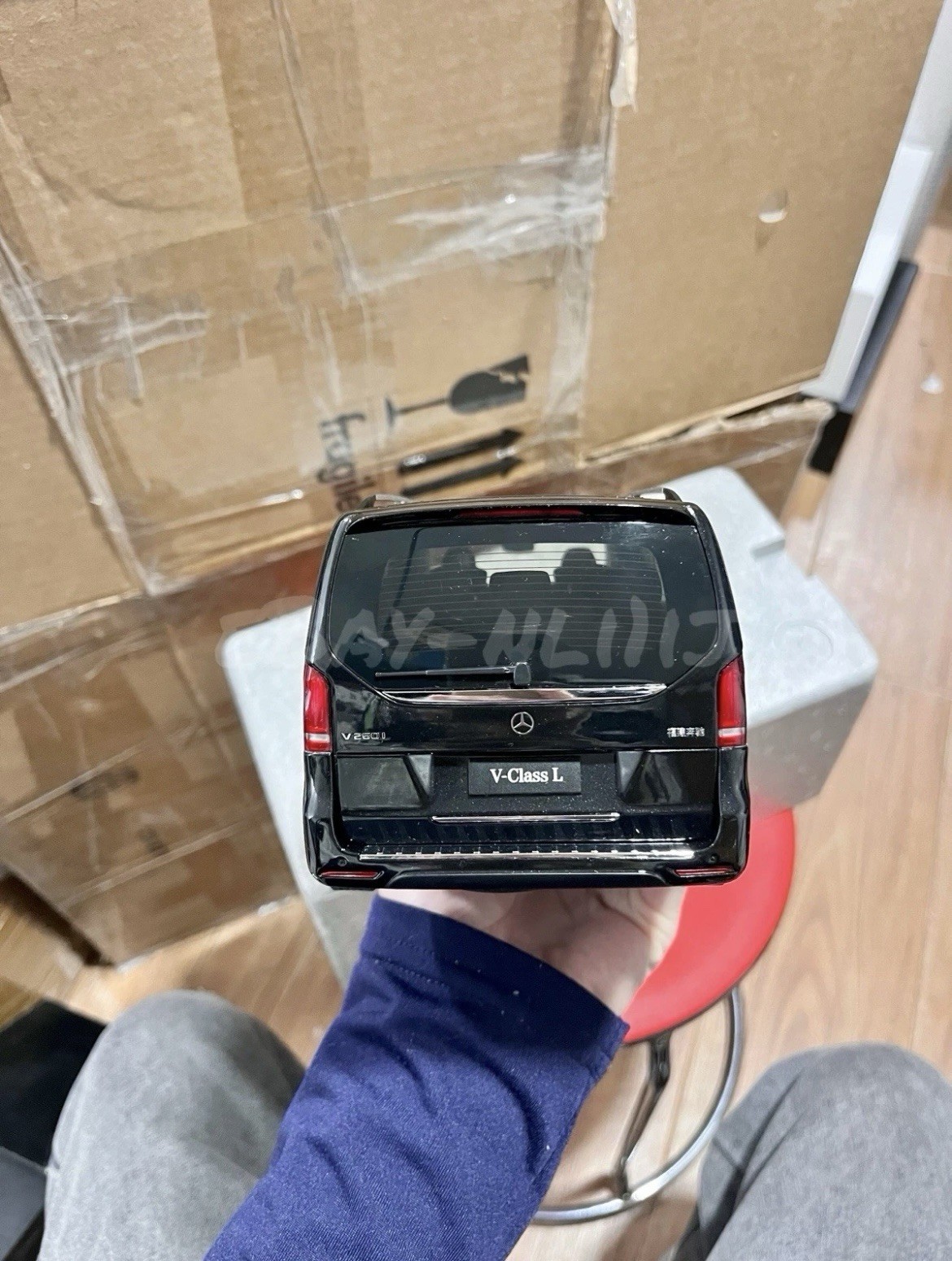 1:18 Scale Mercedes-Benz Vito Viano LWB Black Bus Minivan Diecast Model Car