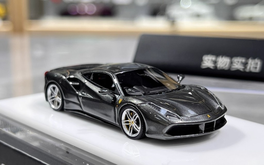 1:64 CL Gray 488 GTB Hard Top Sports Model Diecast Resin Car