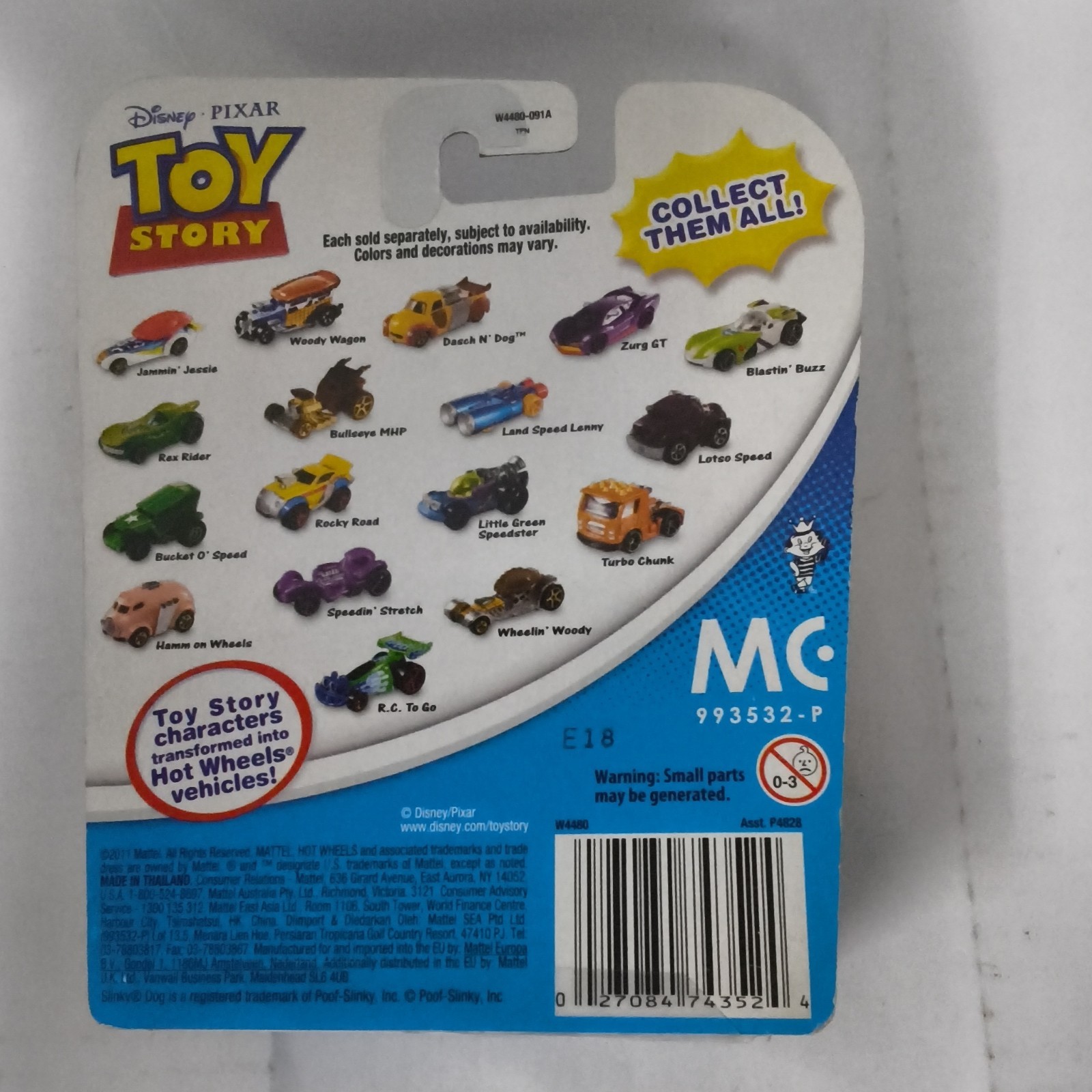 Hot Wheels Toy Story Woody Wagon 1:64 Blue/Brown/Yellow Diecast Unopened Box