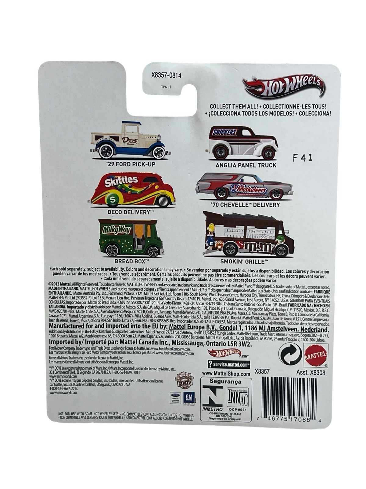 2014 Hot Wheels ANGLIA PANEL TRUCK Snickers – Pop Culture REAL RIDERS 1:64