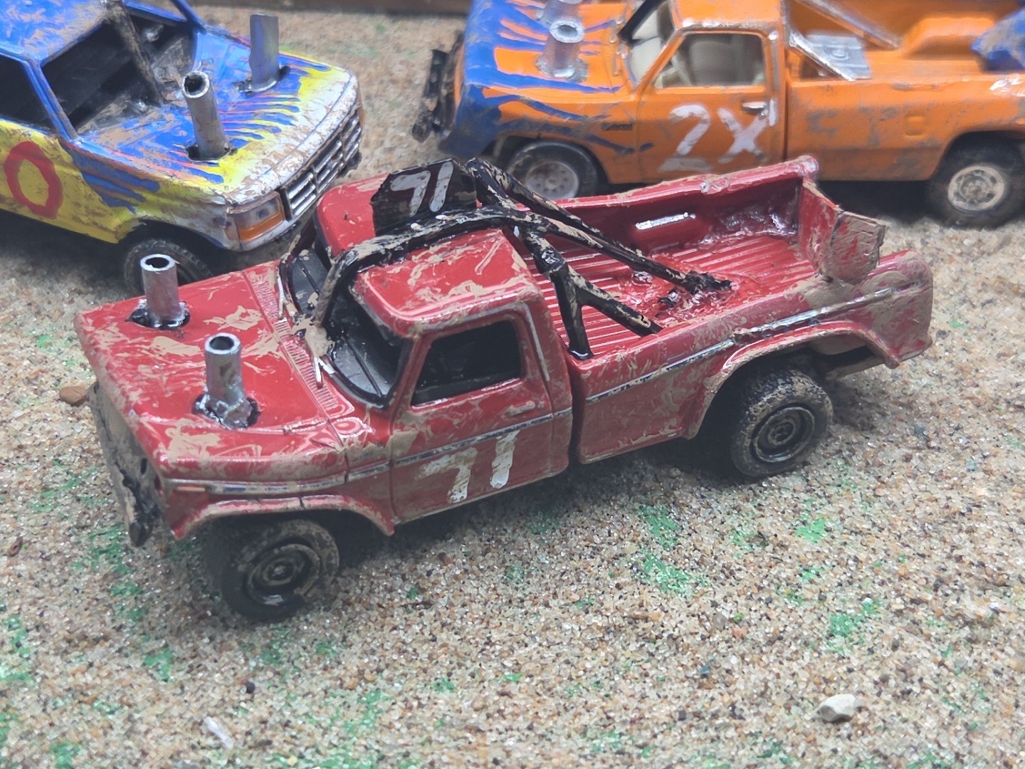 DEMO DERBY CUSTOM DEMOLITION Truck #71 1979 FORD F250 1/64 Junk Yard RANGER XLT