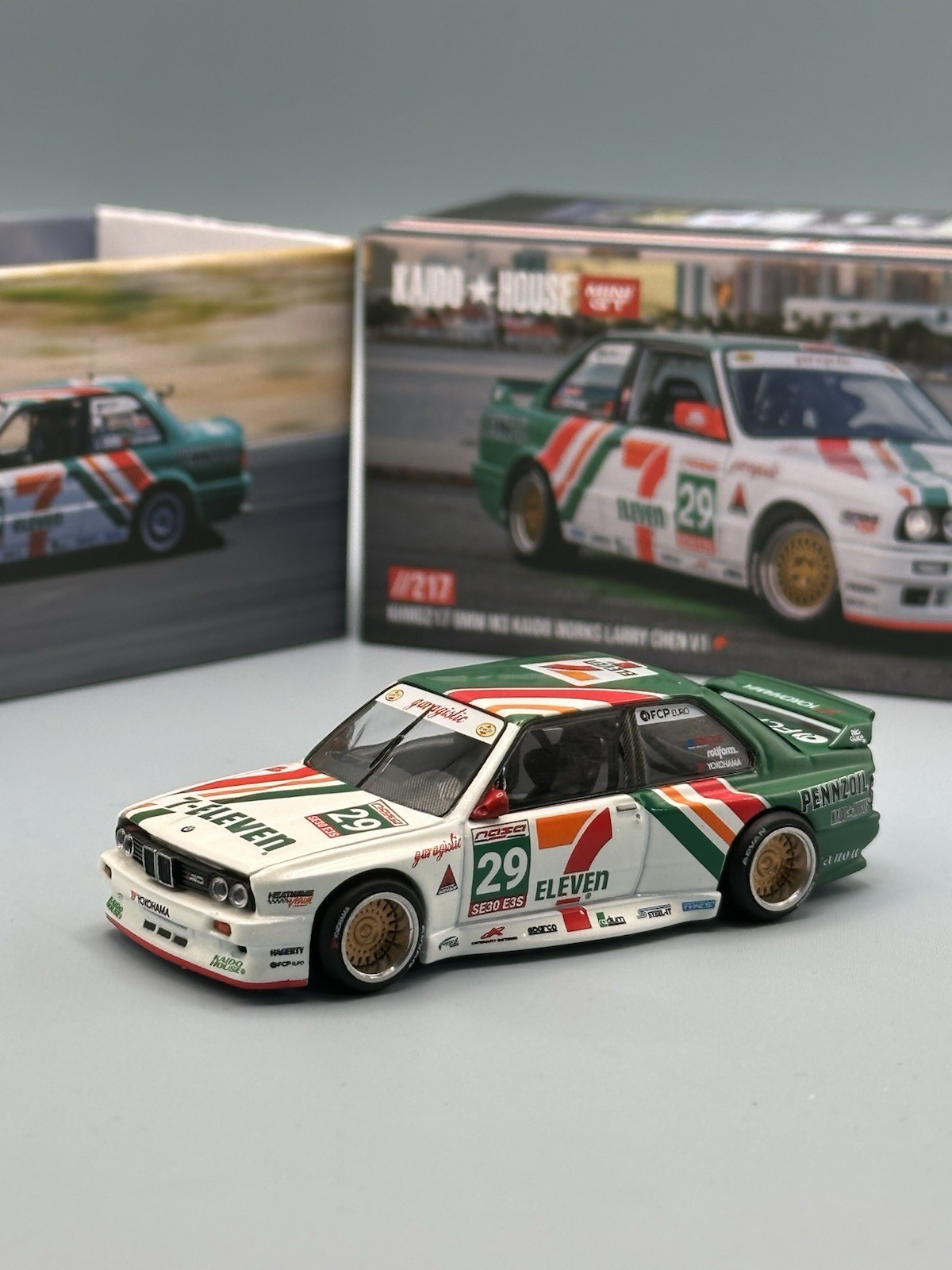 Kaido House x Mini GT 1:64 BMW M3 Kaido Works Larry Chen V1 7-Eleven KHMG217