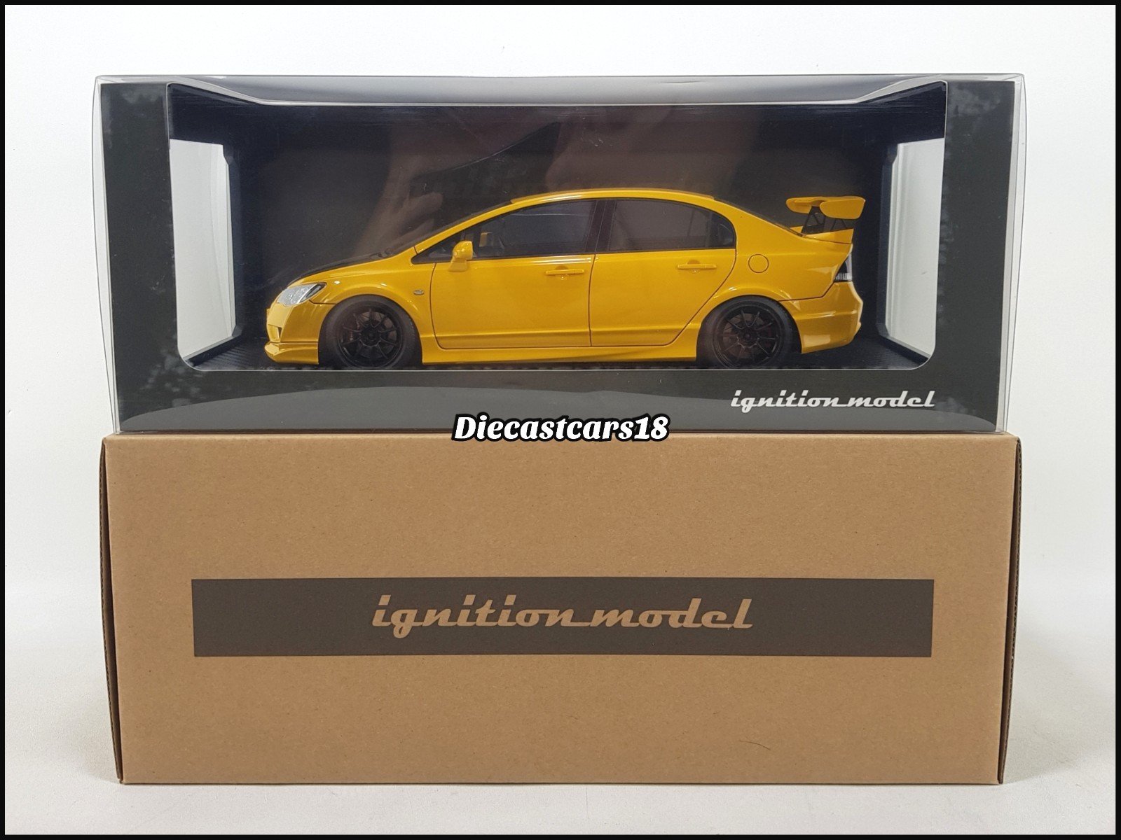 1/18 Ignition Model Honda Civic FD2R Yellow Metallic (IG-2831)