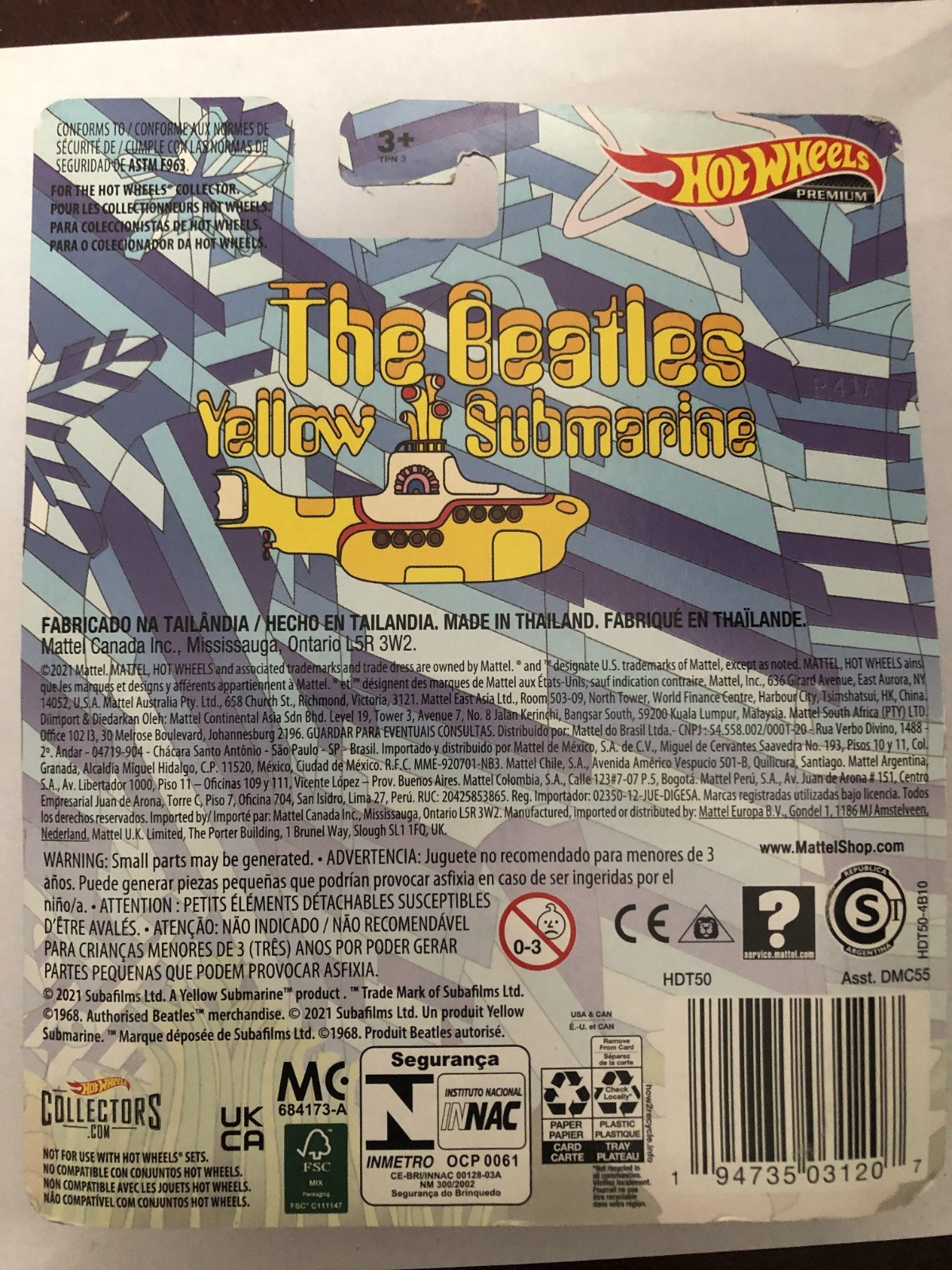 Hot Wheels Retro Entertainment The Beatles Yellow Submarine