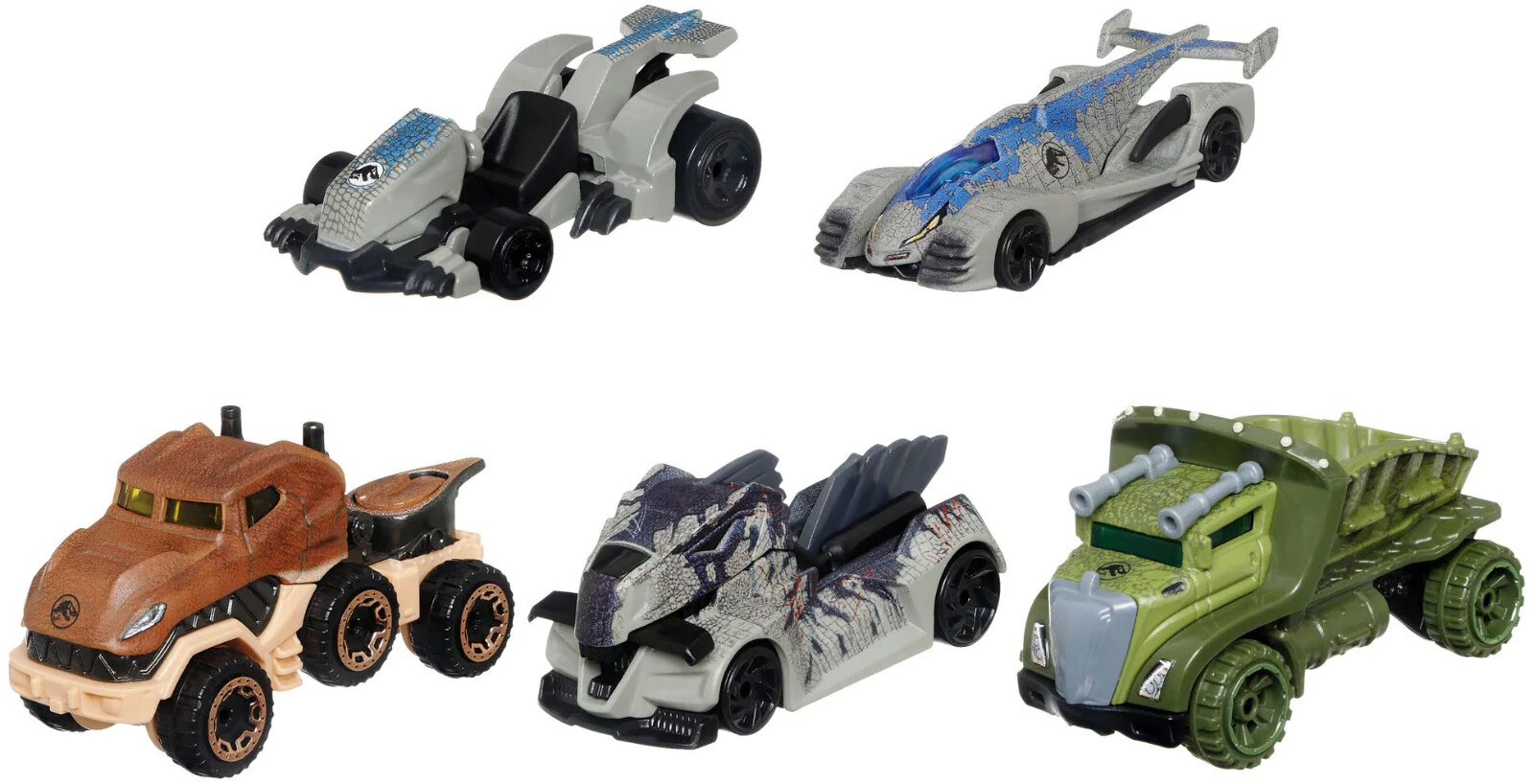 Hot Wheels Jurassic World Dominion 2022 Dinosaur Character Car 5 Pack Box Set