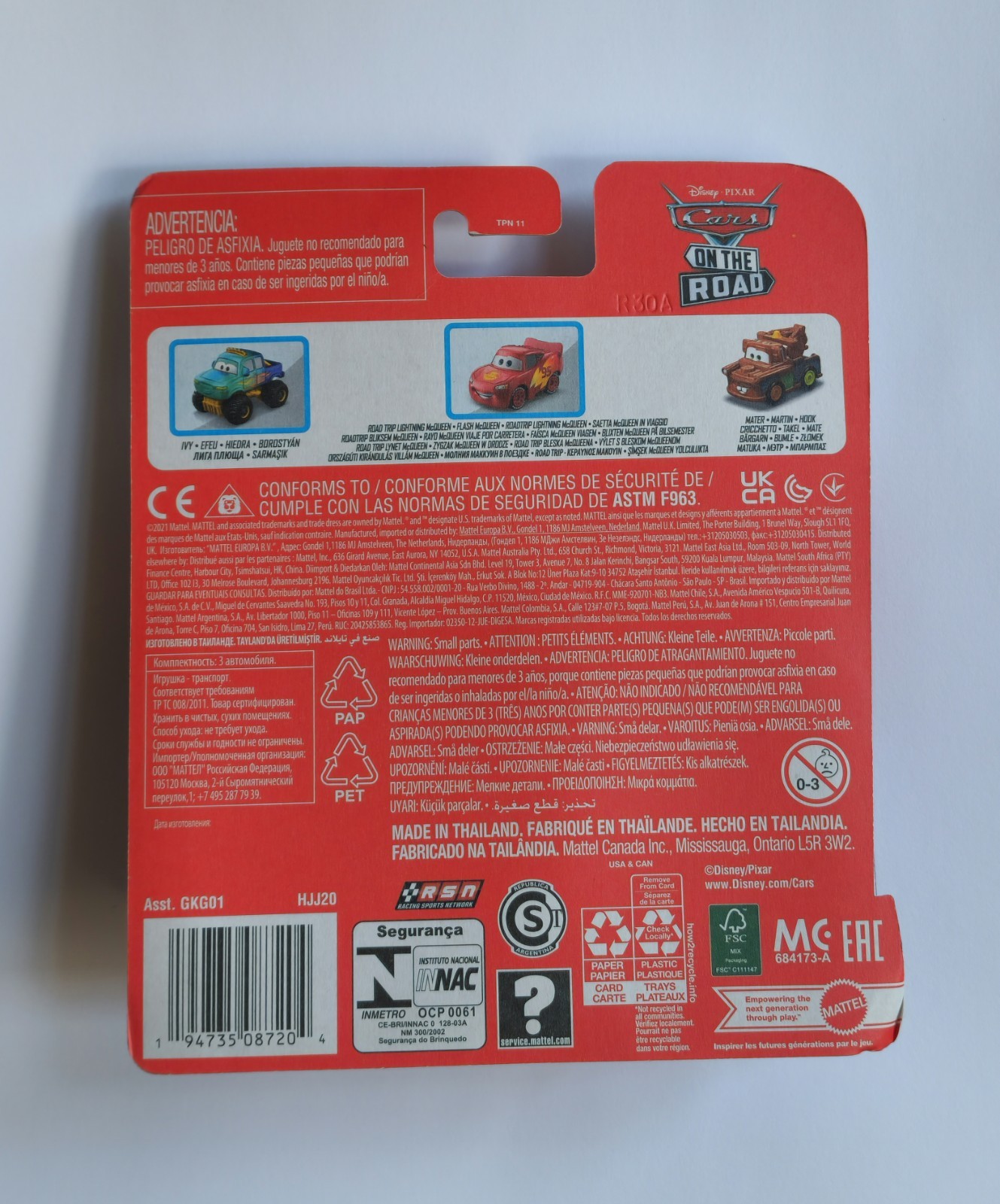 2022 Disney Pixar Cars Mini Racers On The Road 3-Pack