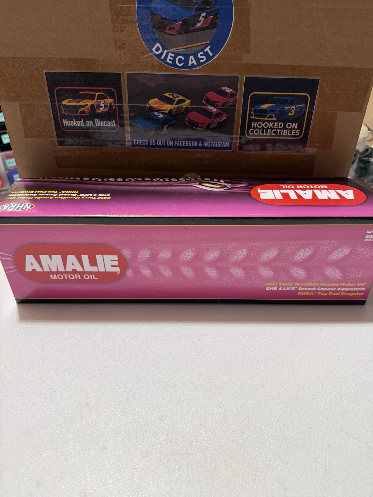 RARE* TERRY MCMILLEN AMALIE SHE 4 LIFE 2013 NHRA Top Fuel Dragster 1/24 Diecast