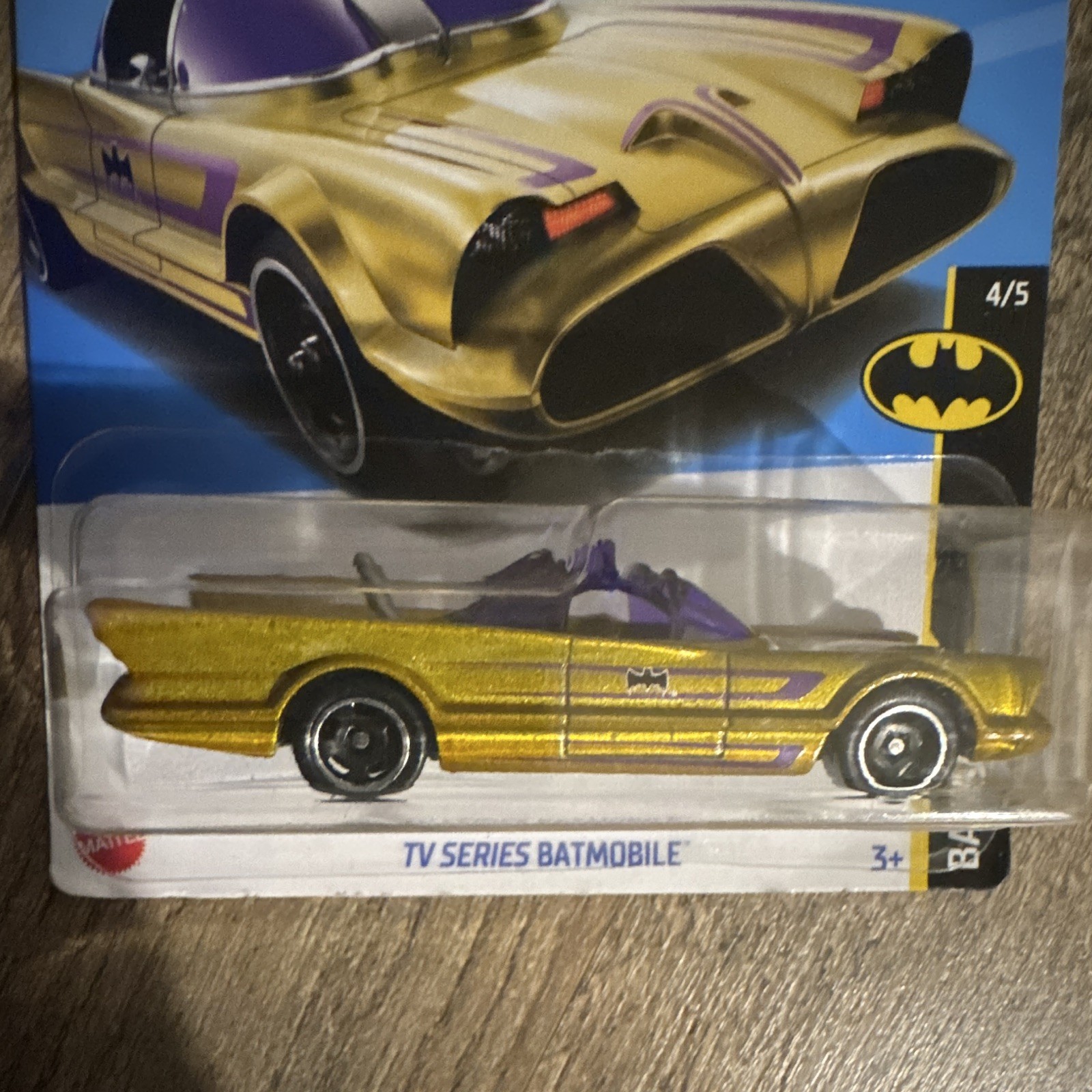 Hot Wheels Batman TV Series Batmobile Gold/Purple Diecast 1:64 Unopened