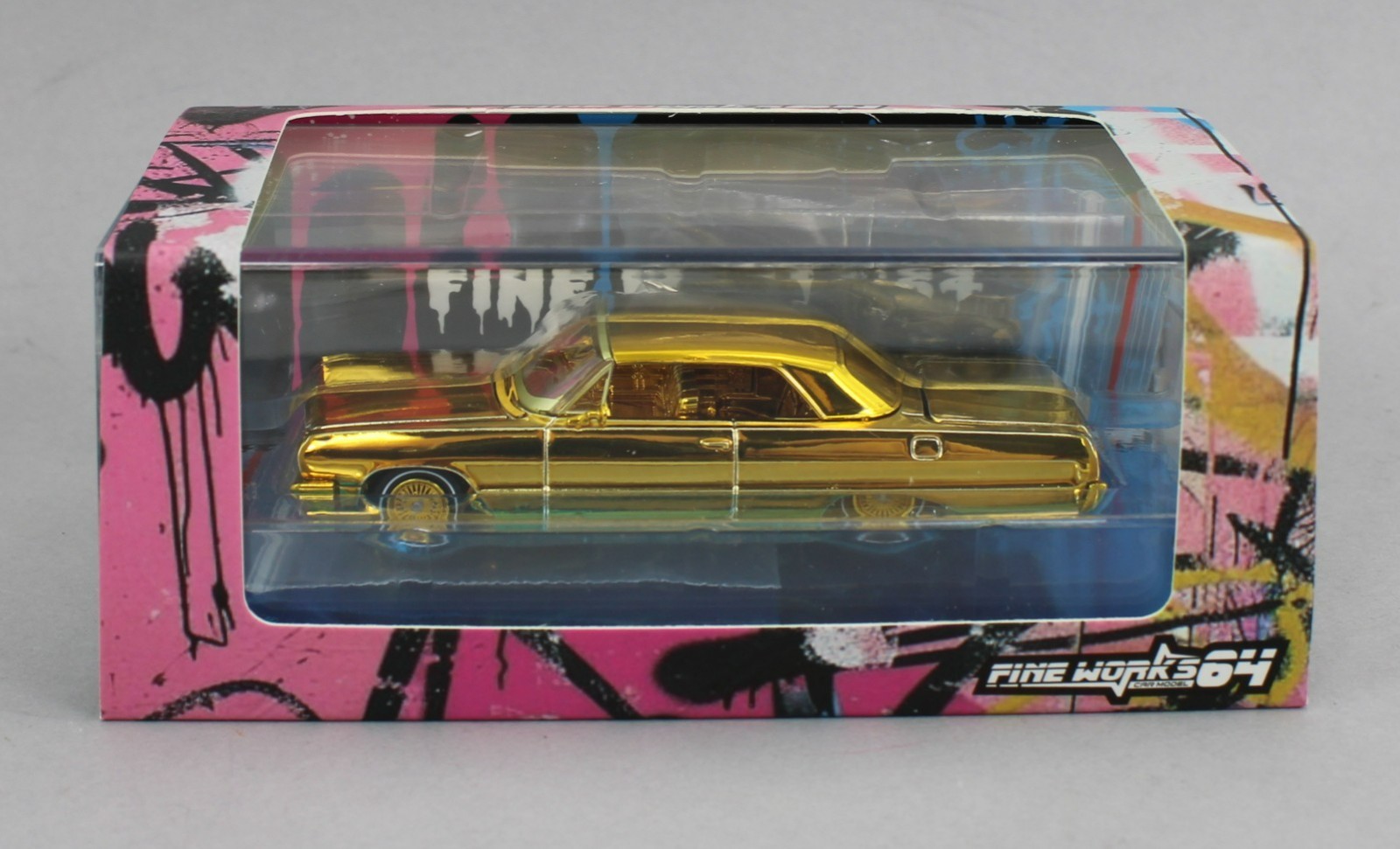 1:64 *FINE WORKS 64* GOLD CHROME Chevrolet IMPALA *LOWRIDER* NIB