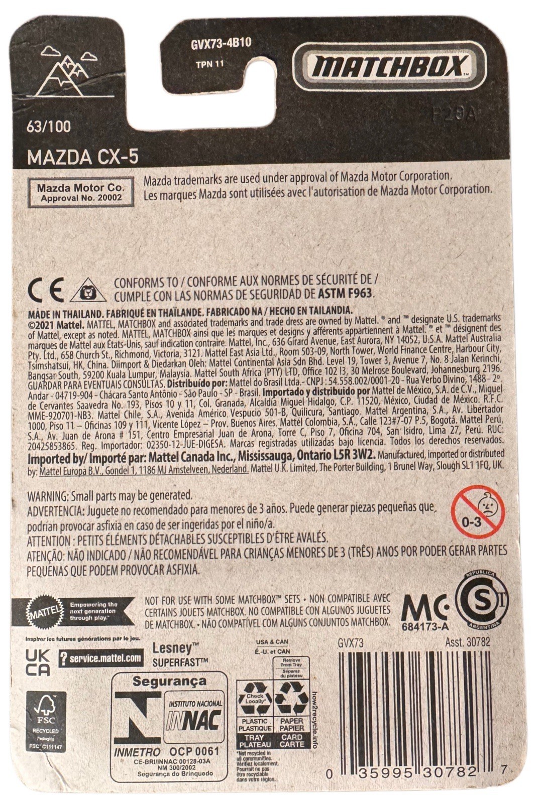 Matchbox Mazda CX-5 Black SUV #63/100 New Factory Sealed Diecast