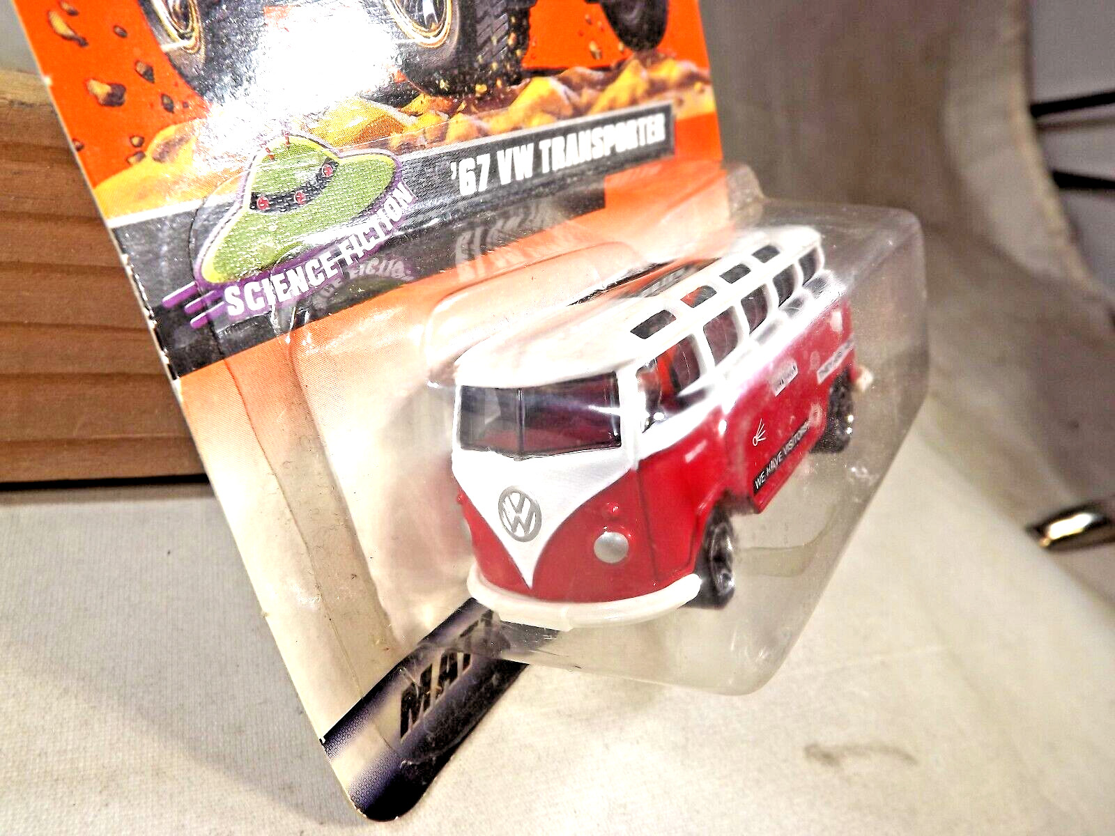 1999 Matchbox #64 Science Fiction Series 13 ’67 VW TRANSPORTER White-Red w/5 Sp