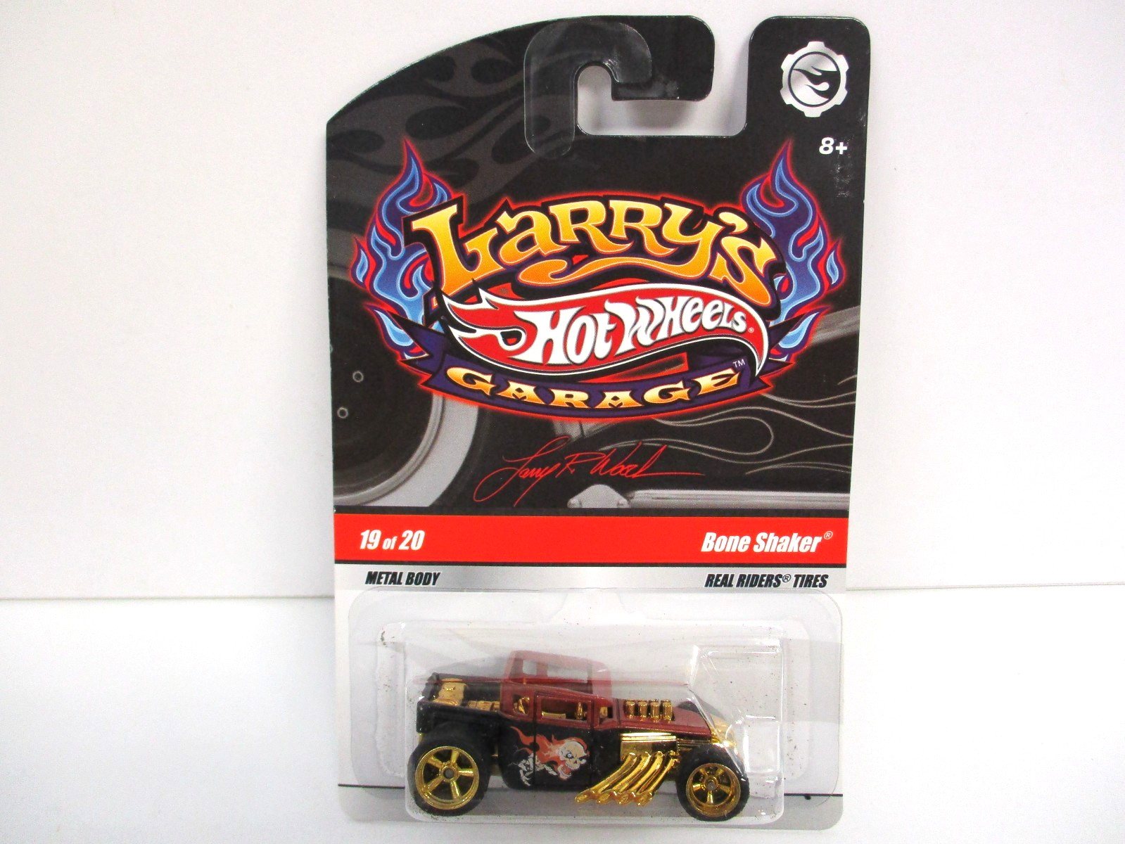 HOT WHEELS – LARRY’S GARAGE – BONE SHAKER CUSTOM RAT ROD PICKUP – REAL RIDERS