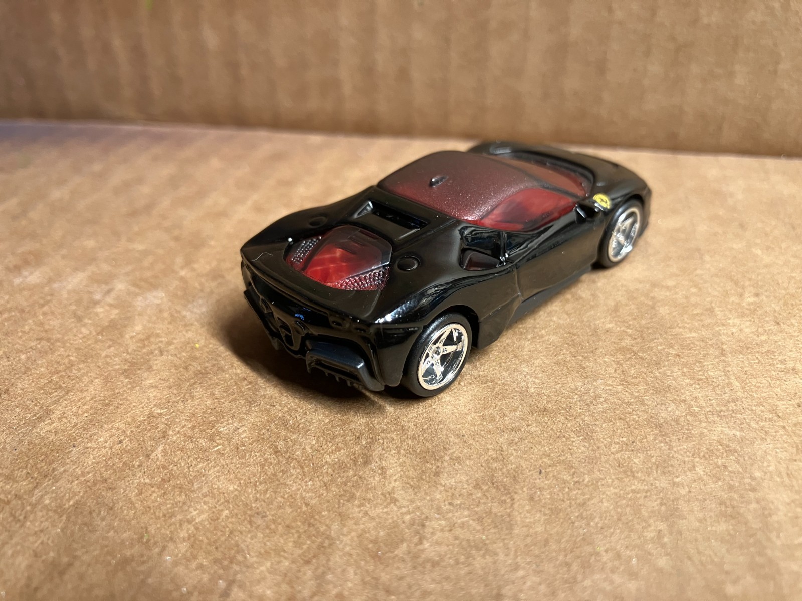 “CUSTOM” .. 2025 Hot Wheels FERRARI SF90 STADALE (Black Version) w/ Real Riders