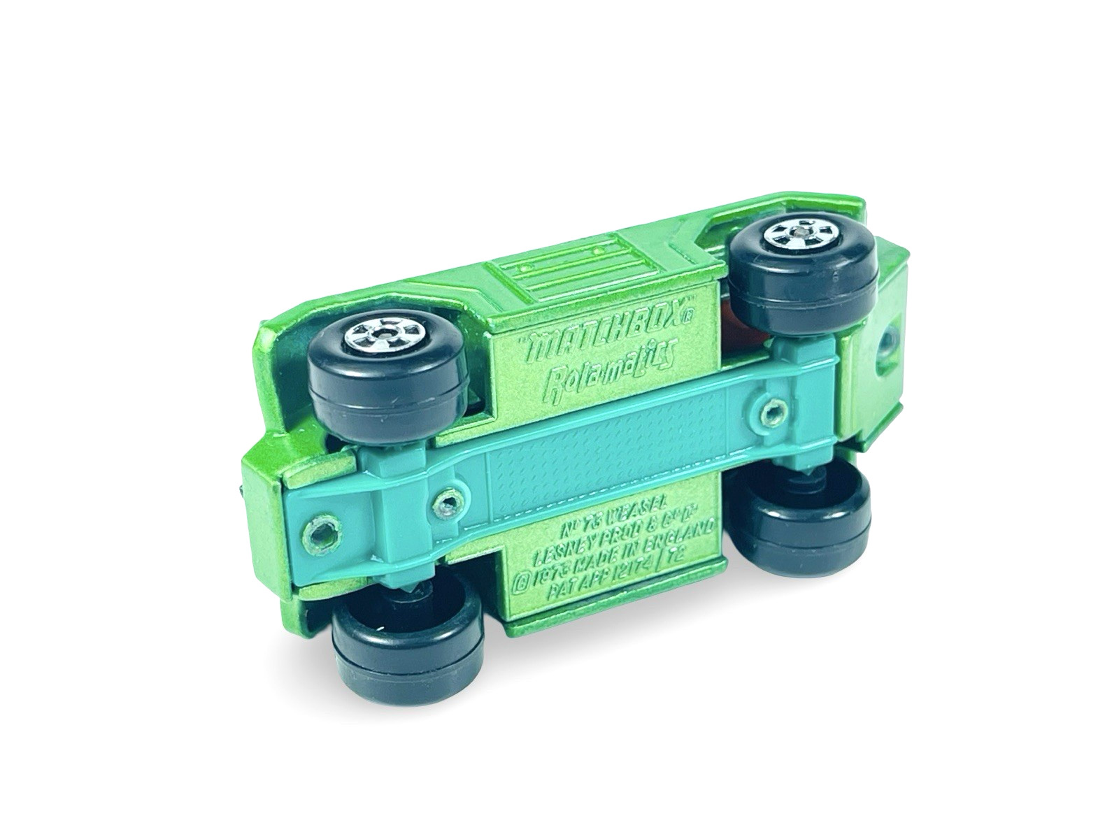 Matchbox Lesney Superfast MB73 Rola-matics Metallic Green Weasel w/I Box