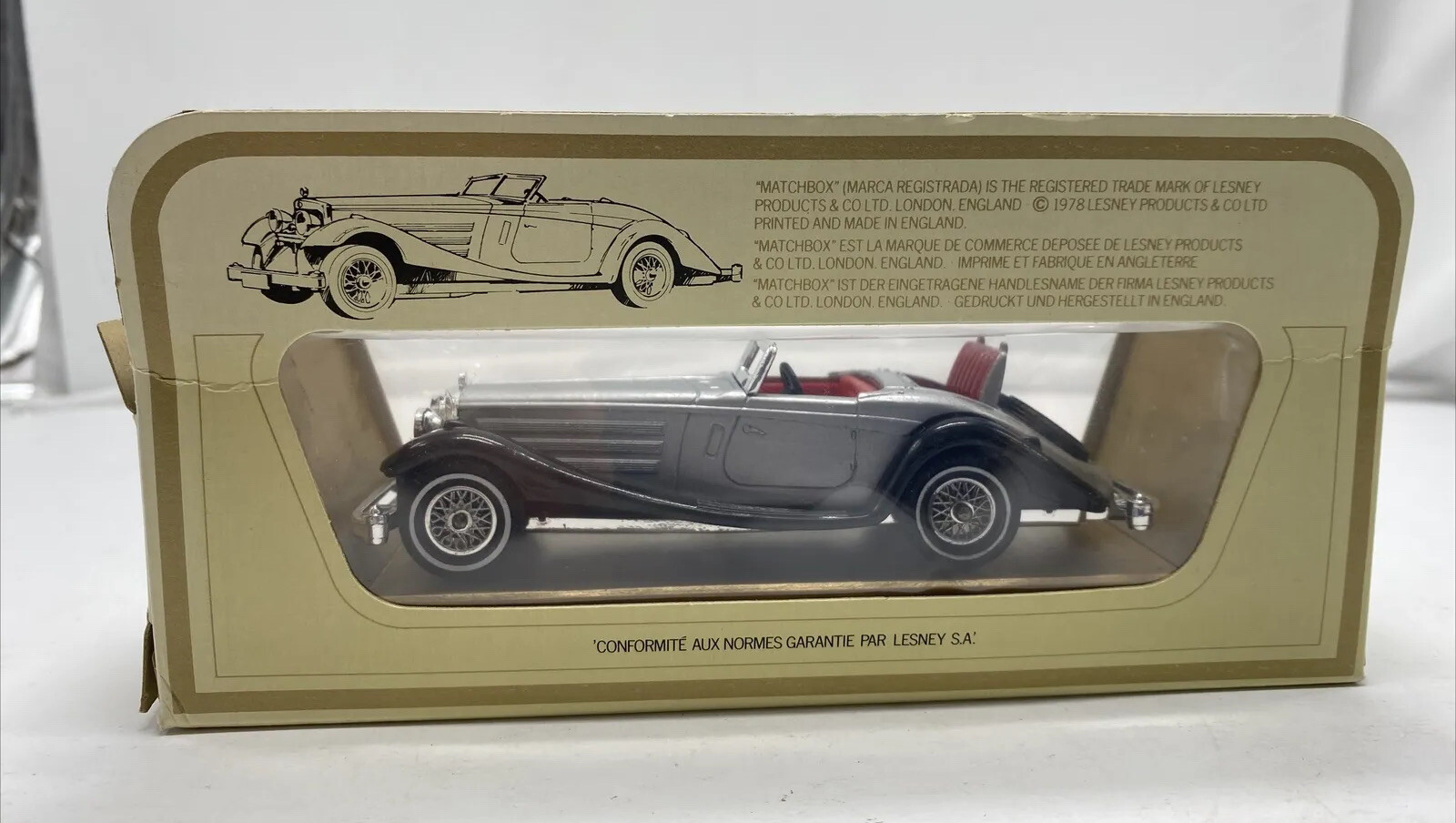 1937 MERCEDES 540K DIECAST CAR MATCHBOX MODELS OF YESTERYEAR Y-20 1:43 ORIG BOX