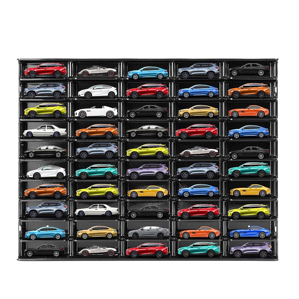 Wall Mounted Display Case Storage Cabinet Shelf For 1/64 Scale Diecast Model Car
