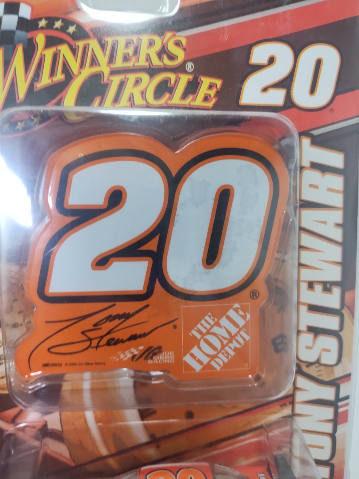 Die Cast Car Tony Stewart #20 Home Depot NASCAR Racing Winners Circle + Magnet