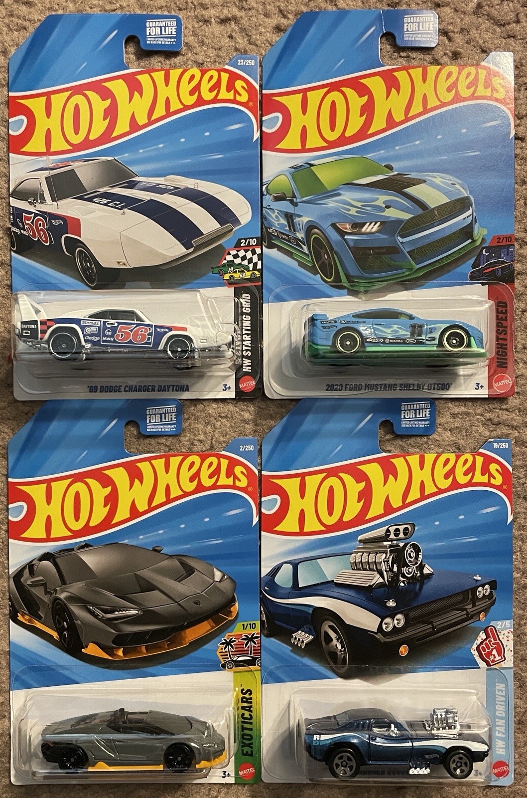 Hot Wheels Kroger Exclusive 2026 Lot of 4 Charger Mustang Lamborghini Roger