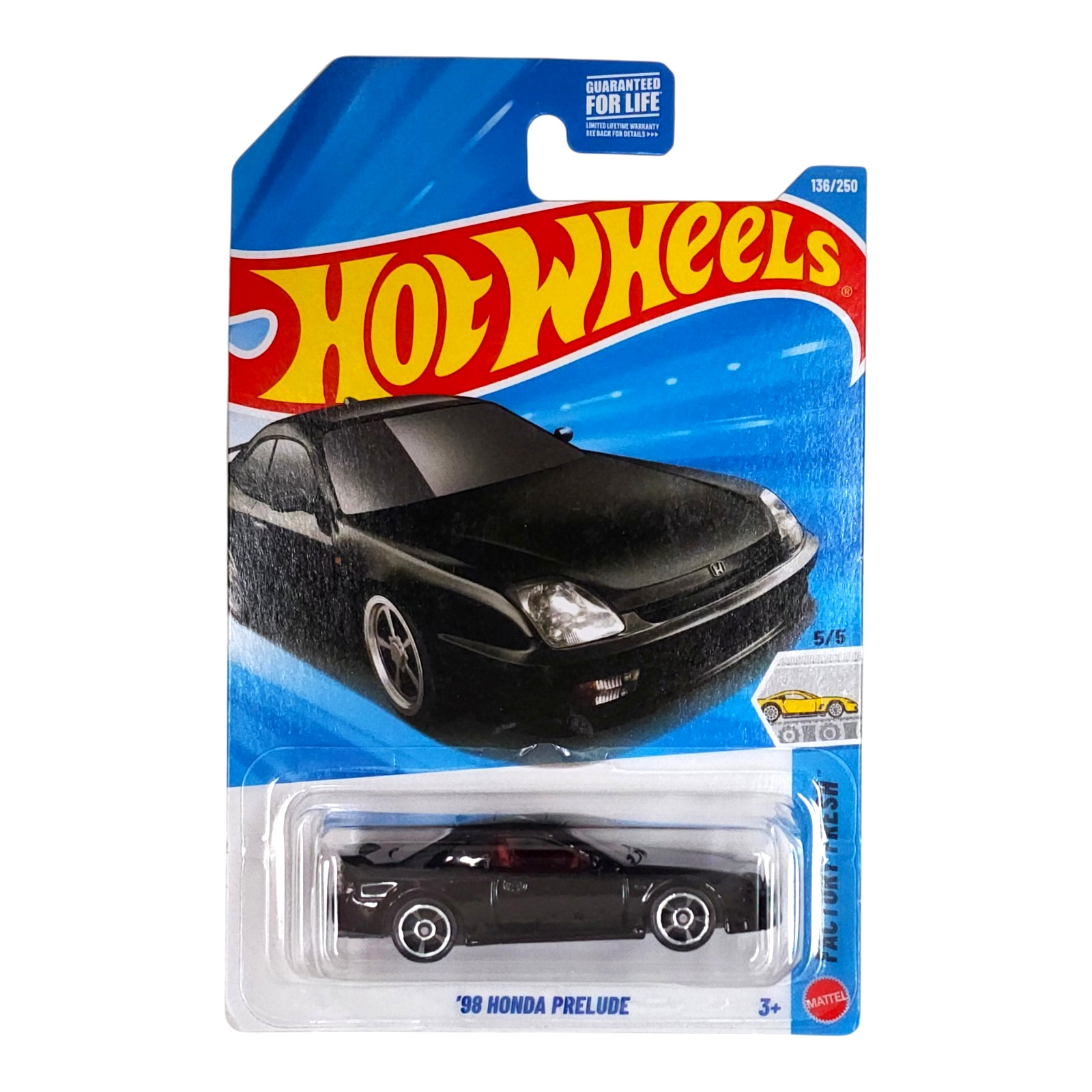 HOT WHEELS ’98 Honda Prelude Black Factory Fresh Mainline JDM JJJ89 2026