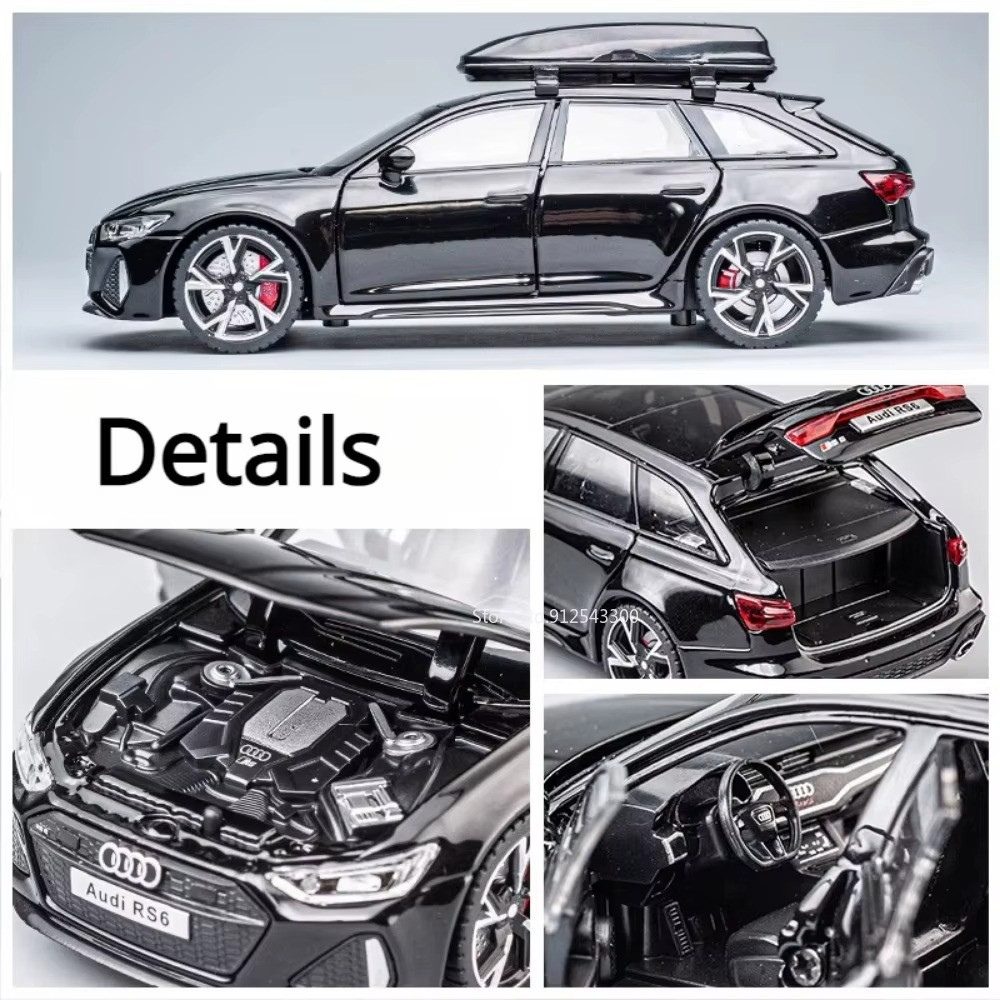1:32 AUDI RS6 Diecast Alloy Car Model Toy Light & Sound Collectable Gift NEW