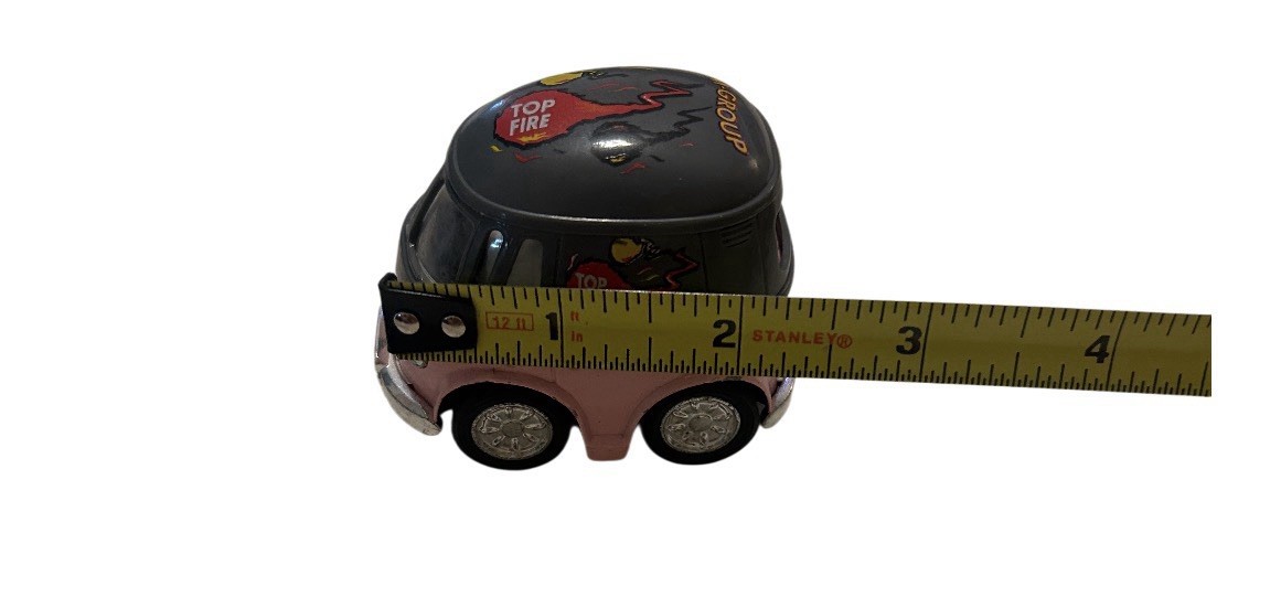 Vtg VW Volkswagon Beetle Flower Power Diecast 3.5” Pullback Car Kintoy