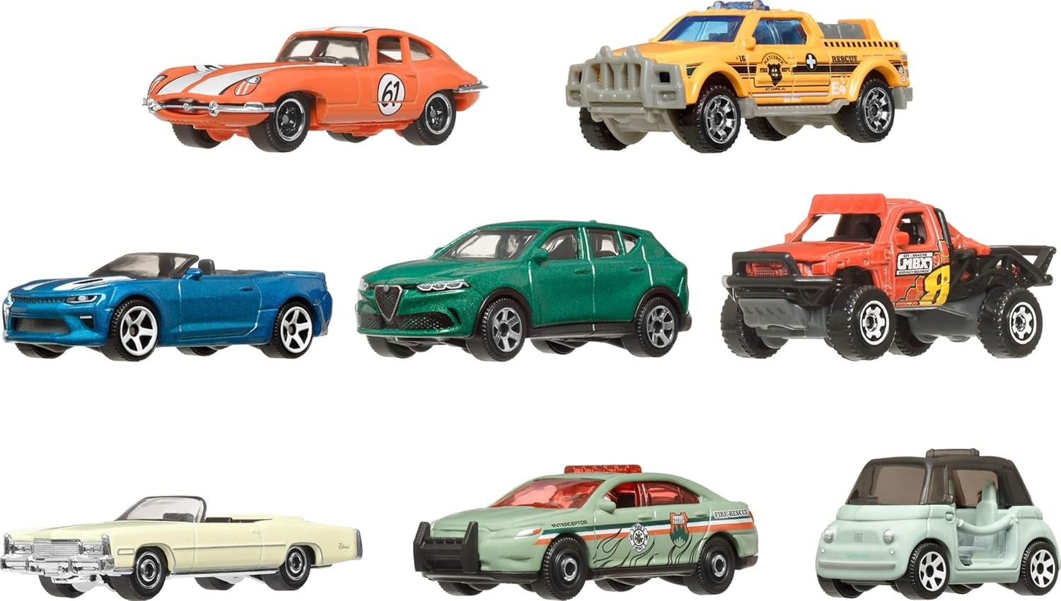 Matchbox 8-Pack Die-Cast Vehicles 1:64 Scale 8 Themed Cars 1 Exclusive Style