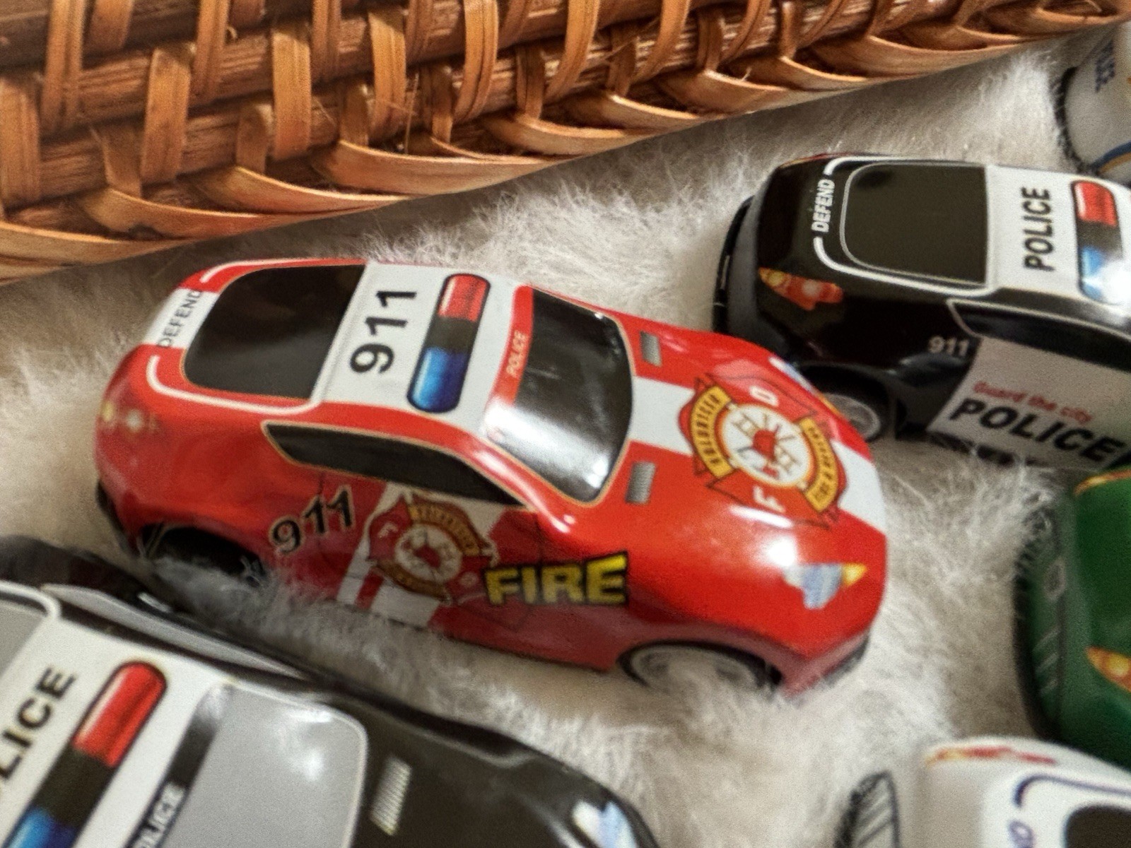 Die Cast Plastic And Metal Police and Fire Cars Lot Of 35