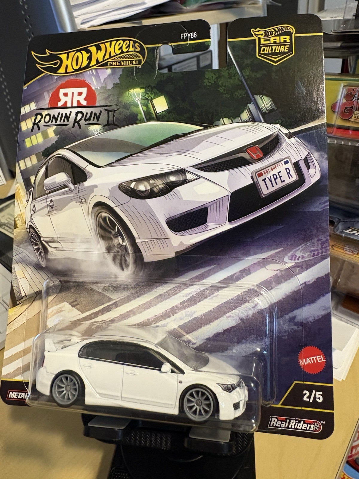 2025 HOT WHEELS CAR CULTURE RONIN RUN II 2007 ‘07 HONDA CIVIC TYPE R WHITE