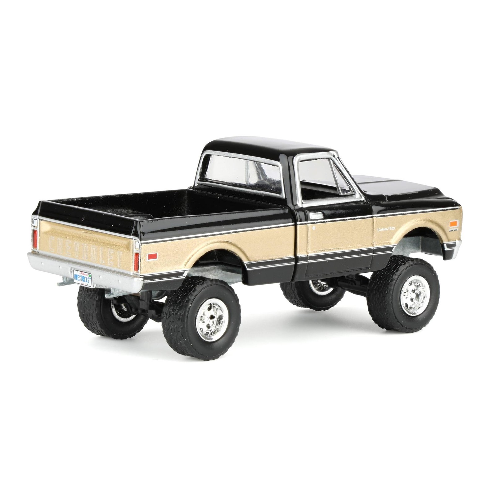1/64 Lifted 1969 Chevrolet K10 Pickup Truck, Black & Gold, 51687-A