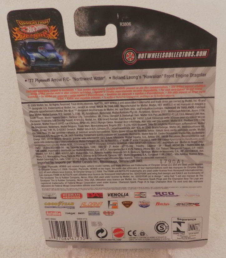 Hot Wheels Drag Strip Demons ’77 Plymouth Arrow F/C Northwest Hitter 10/25