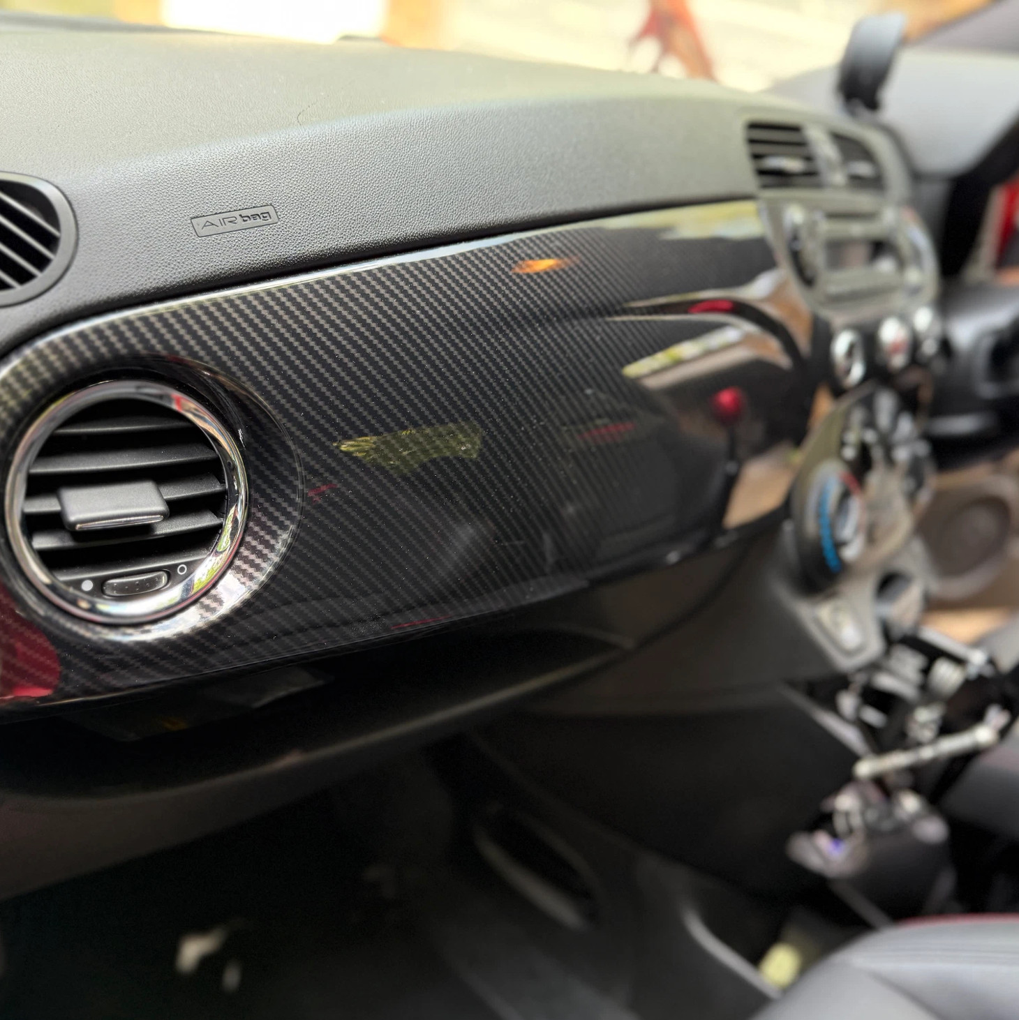 Carbon Fibre Dash Panel for Abarth 500 595 695 Series 3 & 4 Pre / Post Facelift