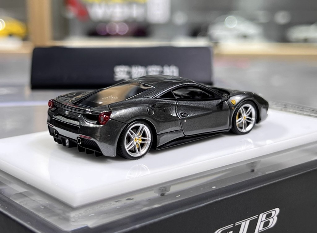 1:64 CL Gray 488 GTB Hard Top Sports Model Diecast Resin Car