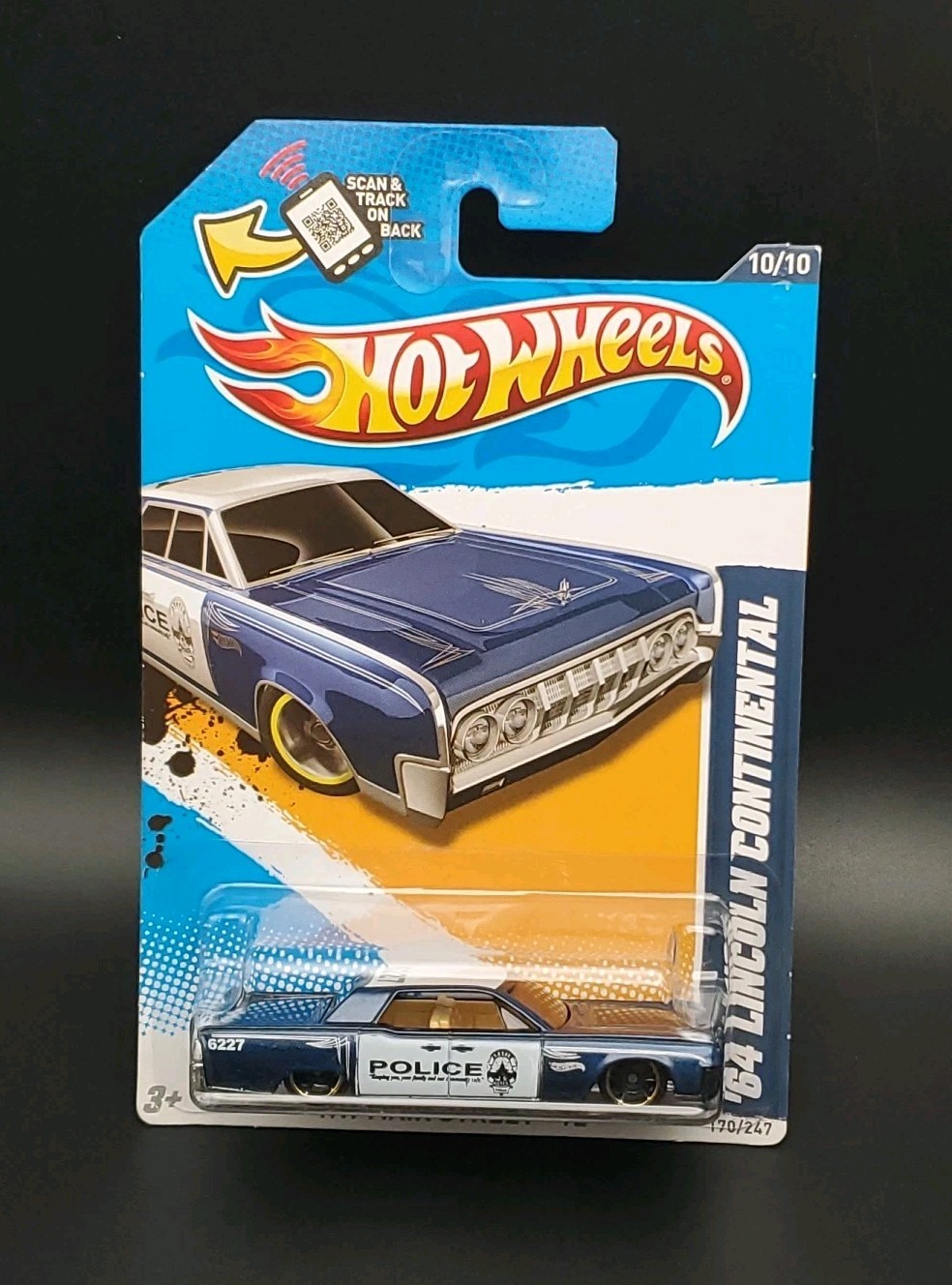 Hot Wheels 2012 HW Main Street 10/10 ’64 Lincoln Continental Police Blue