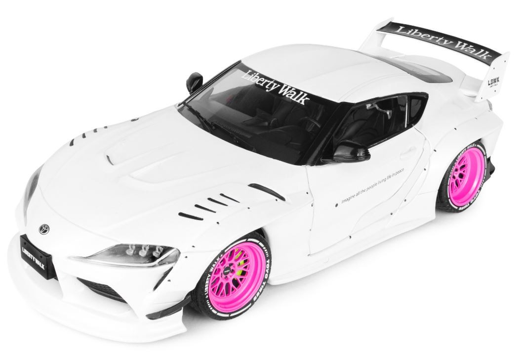 SOLIDO,TOYOTA GR Supra Liberty Walk Body Kit 2025 White and Pink, 1/18, SOL18…