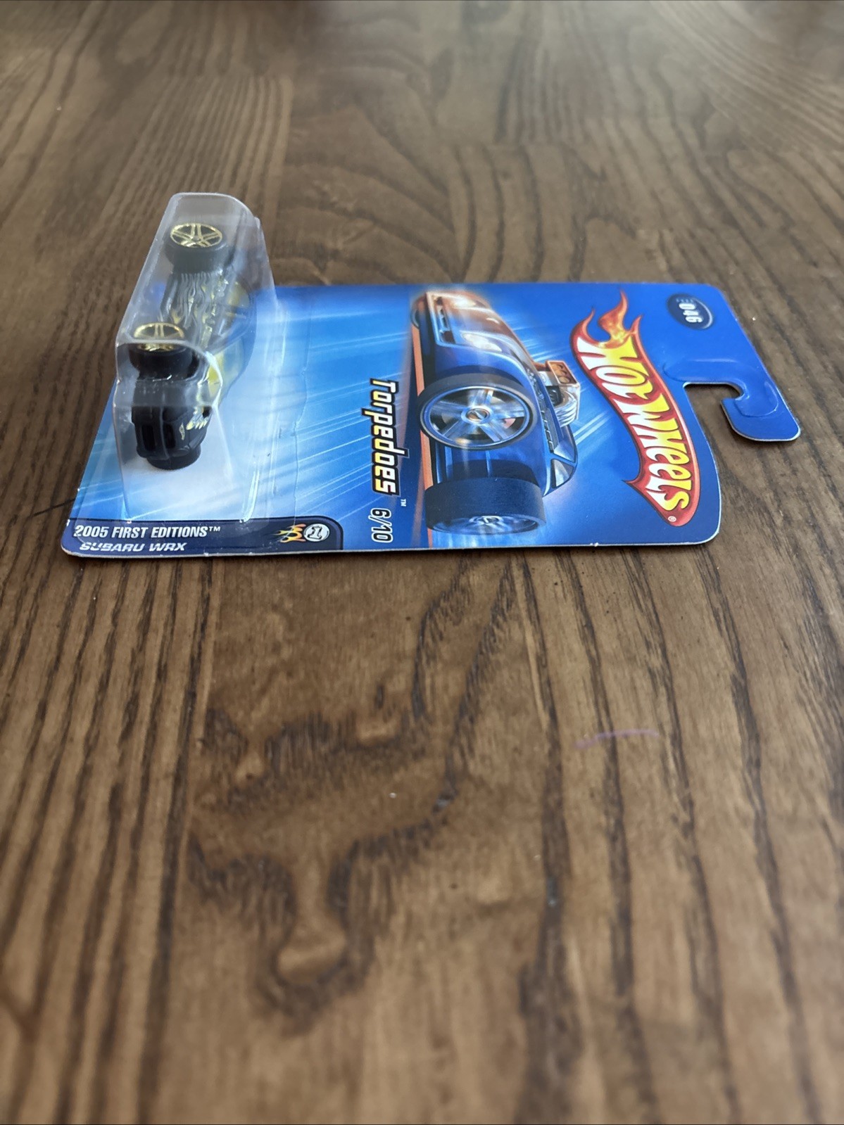 2005 Hot Wheels First Editions Torpedoes 6/10 Subaru WRX Black Body Gold Pr5