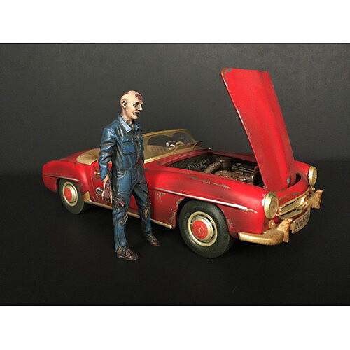 ZOMBIE MECHANIC FIGURINE I FOR 1/18 SCALE MODELS BY AMERICAN DIORAMA 38197