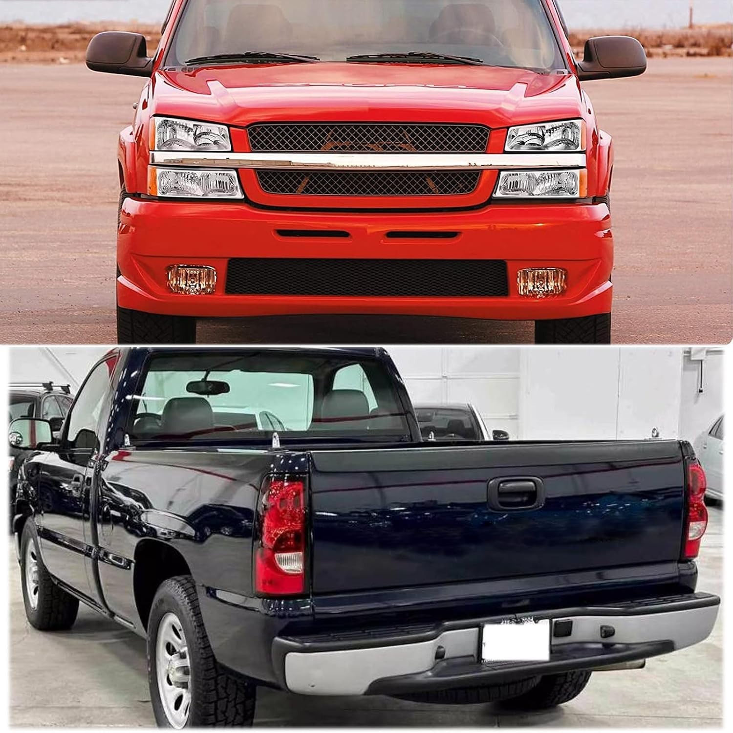 Headlights Tail Lights Assembly Combo Compatible 2003-2006 Chevy Silverado