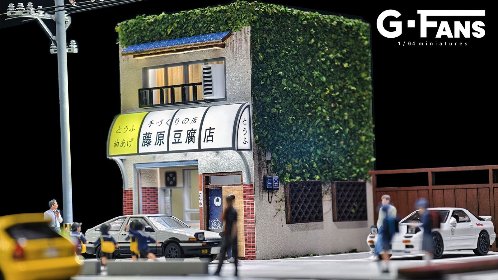 Diorama 1/64 Car Garage Model LED Lighting City Car Parking Lot Scene Model Gift