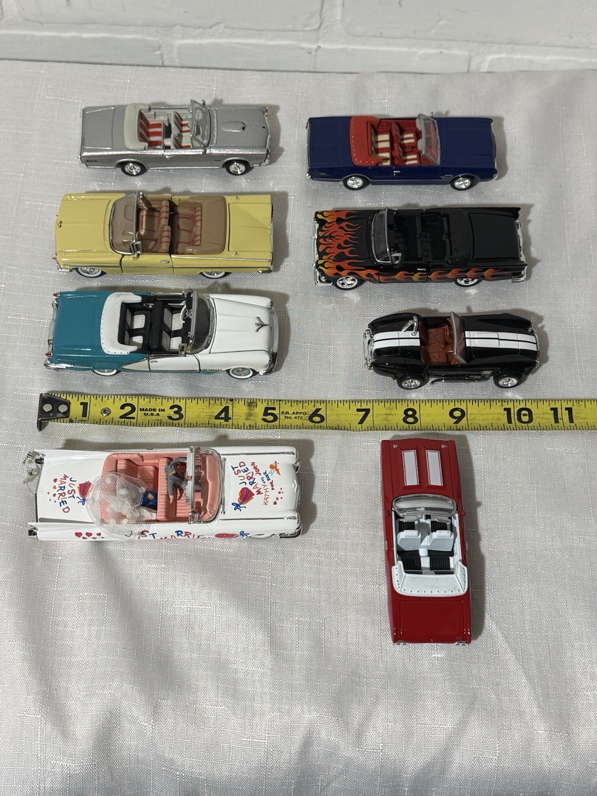 Lot of 8 Mixed 1/43 Convertible’s GTO Olds Cobra Impala Ford Cadillac Married