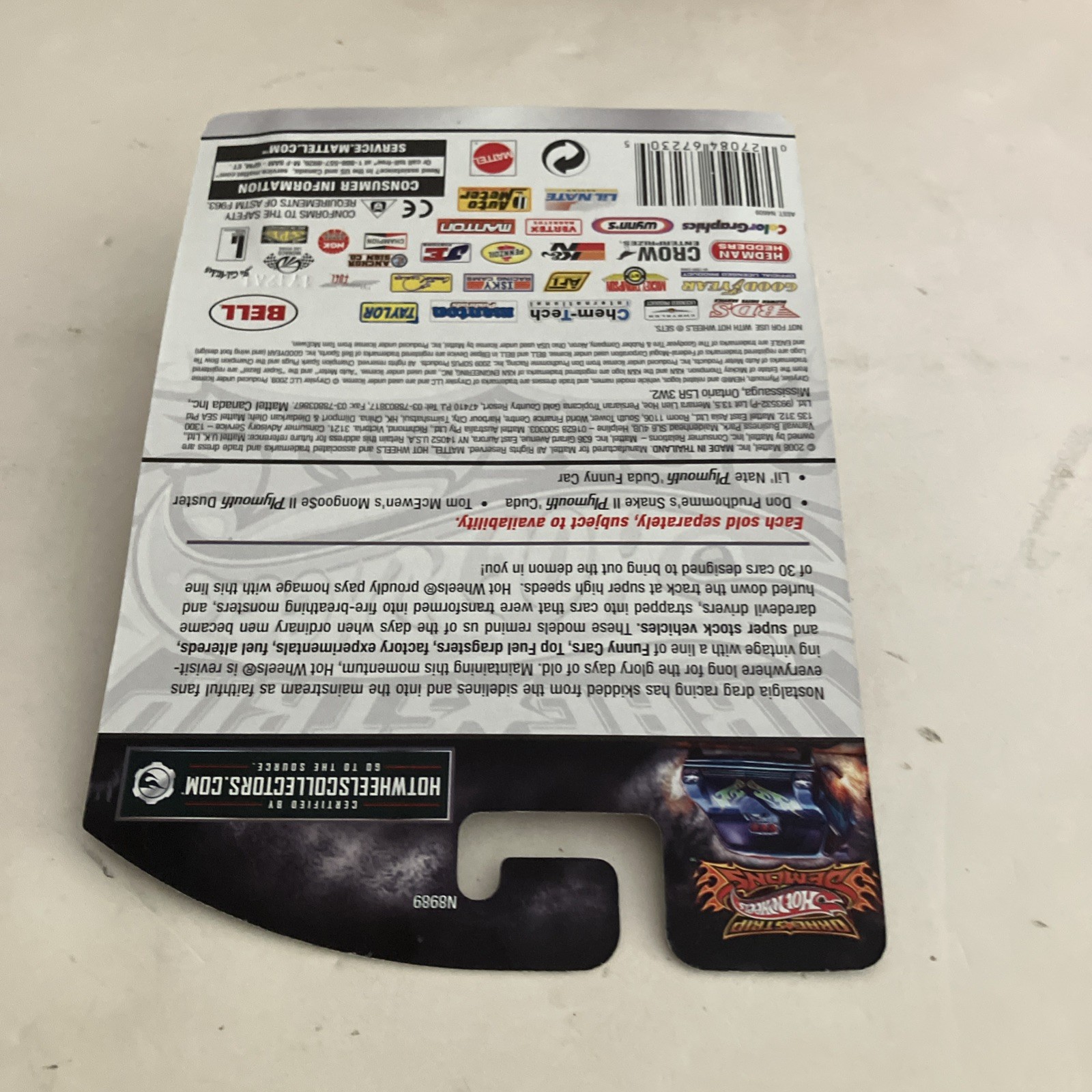 HOT WHEELS Drag Strip Demons Don Prudhomme’s Snake II Plymouth ‘Cuda 27/30