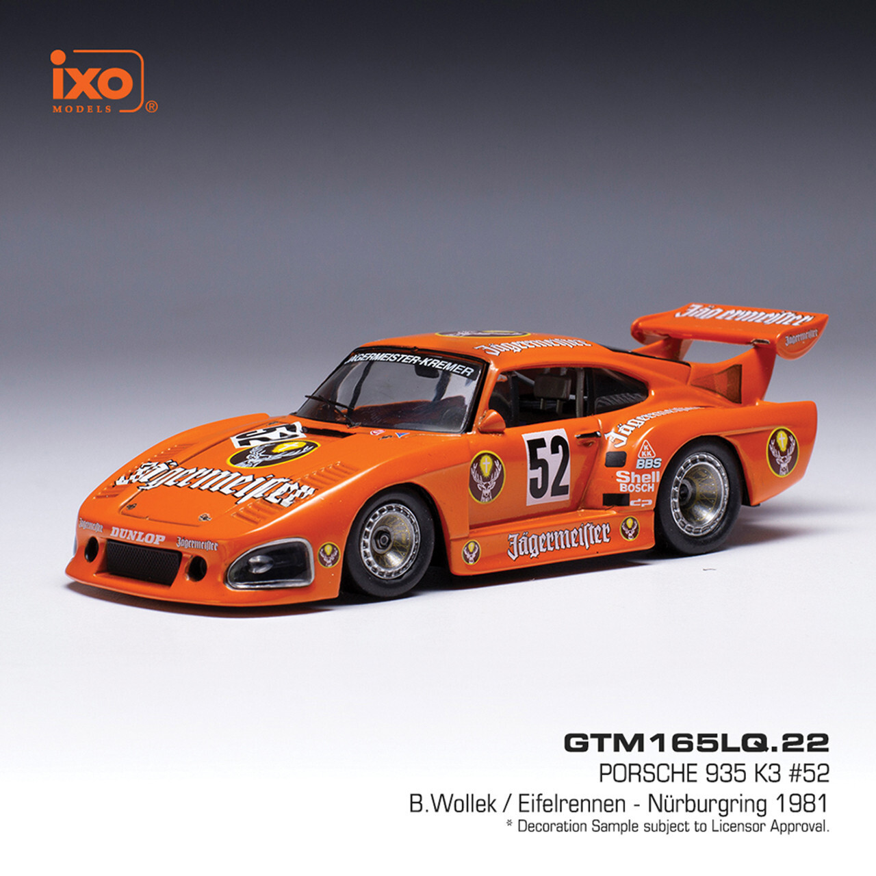 IXO Models “Jagermeister” Porsche 935 K3 – 1981 Nurburgring 1:43 Car GTM165LQ22