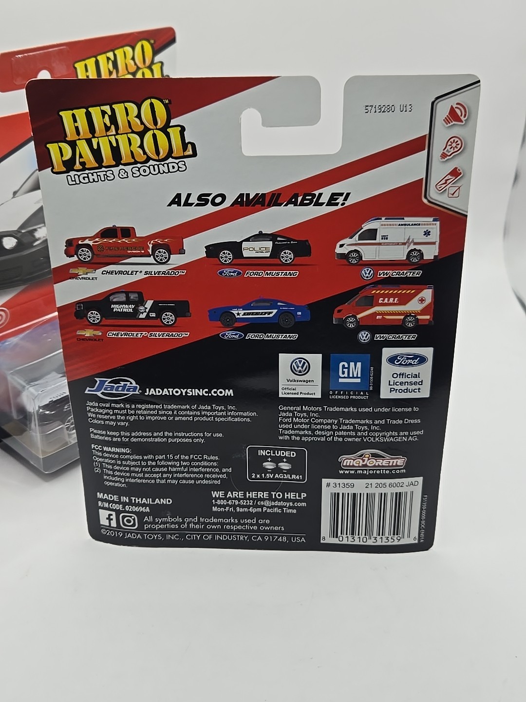 JADA TARGET HERO PATROL Lights & Sounds Ford MUSTANG POLICE SHERIFF Black Blue