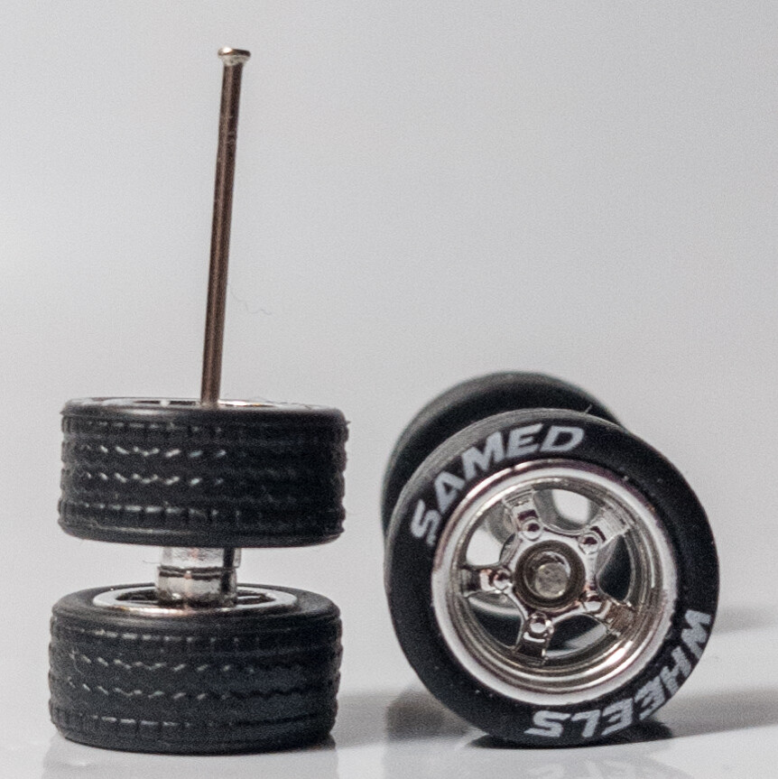 Gasser/Muscle Car – Lettered Chrome Rim – 10mm/12mm for Hot Wheels